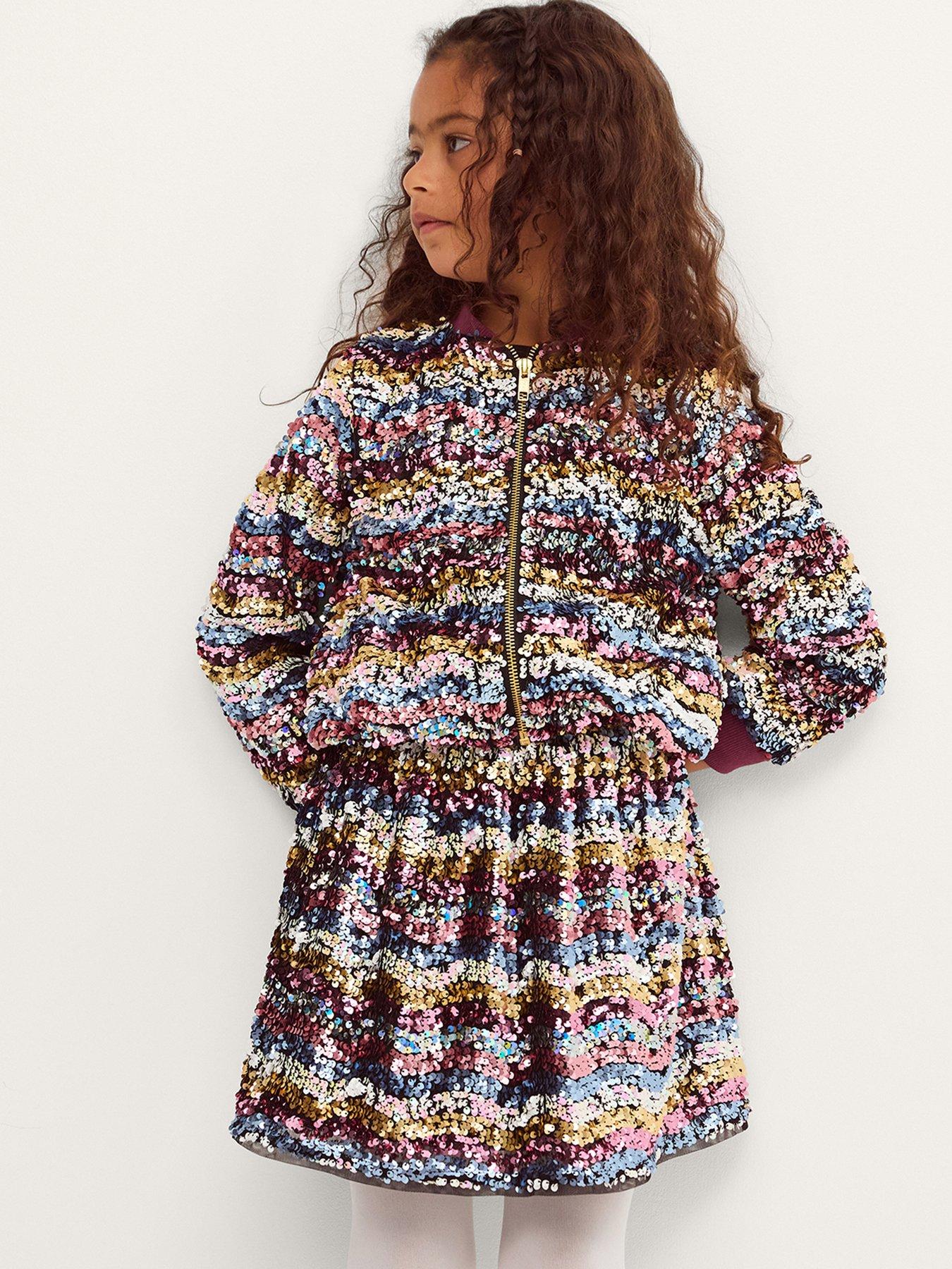 Monsoon Girls Le Merais Wavy Sequin Skirt - Multi