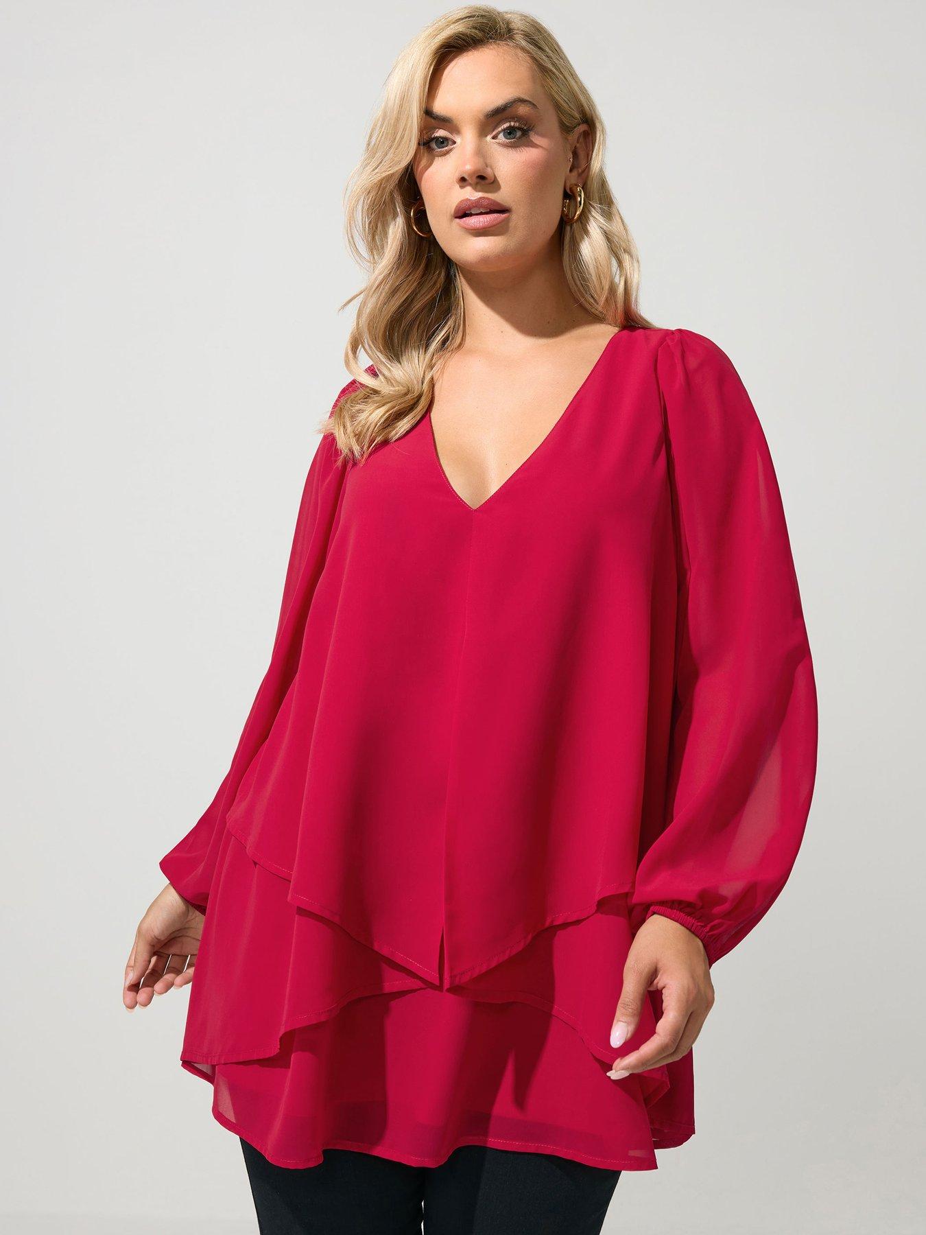 Yours Curve Long Sleeve Layered Blouse
