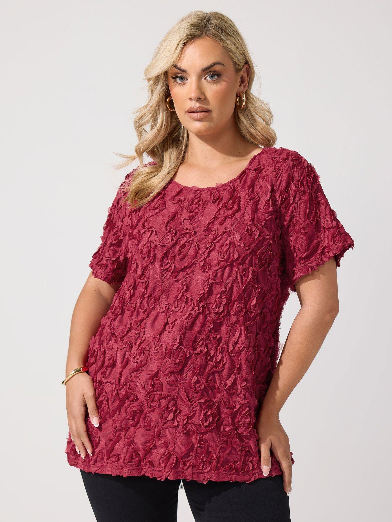 Yours Curve 3D Abstract Top - Red