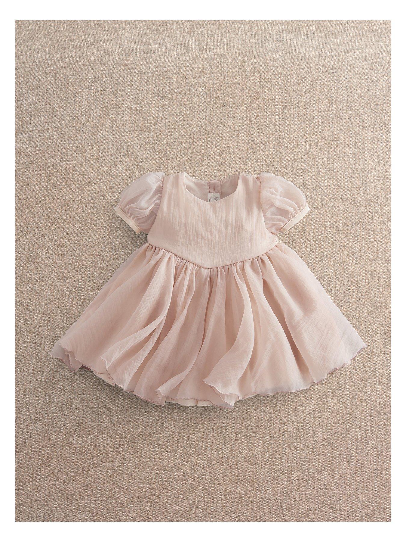 Image 1 of 4 of Mamas & Papas Baby Girls Bubble Sleeve Dress - Pink
