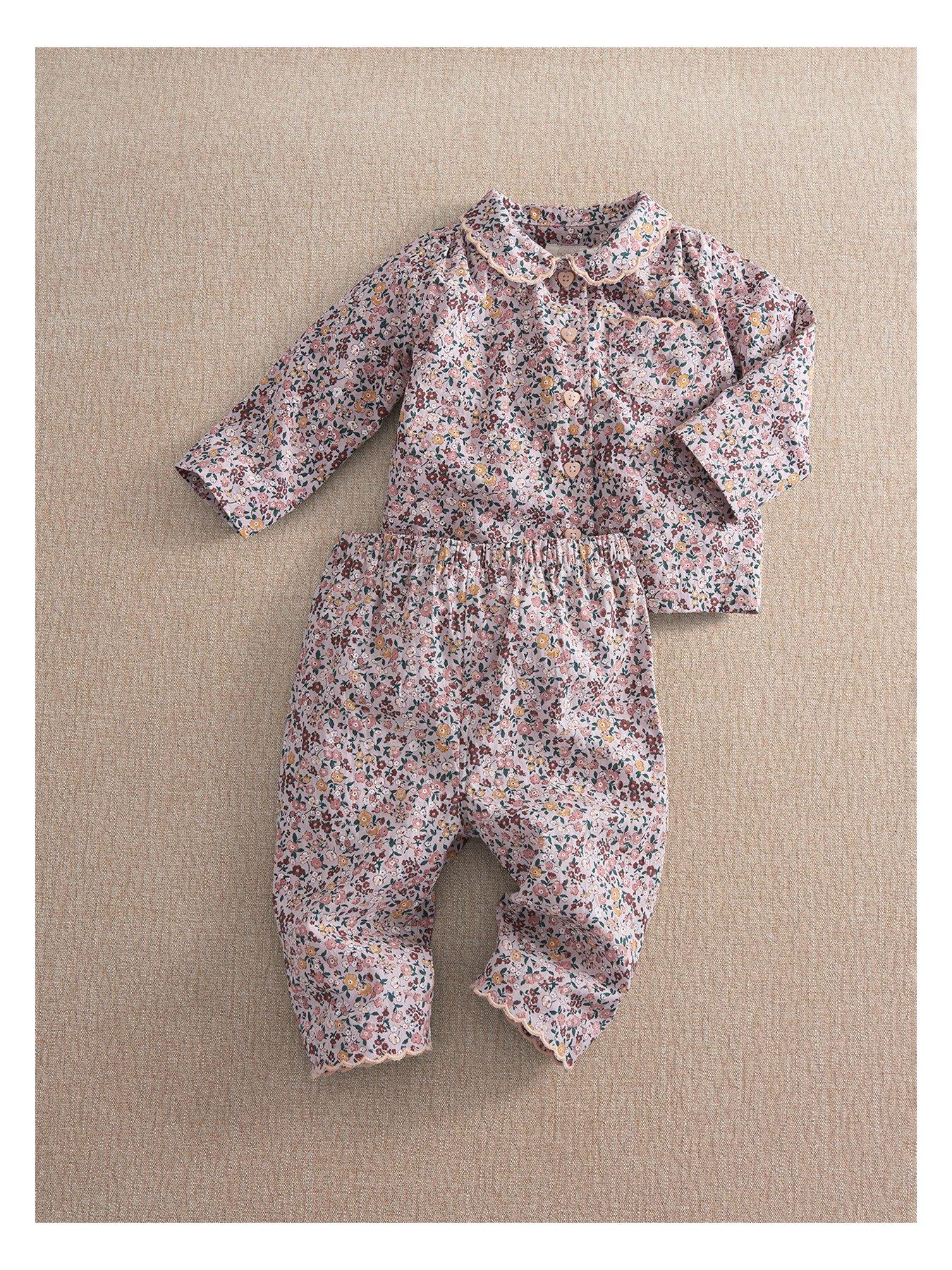 Mamas & Papas Baby Girls Vintage Floral Woven Pyjamas - Multi