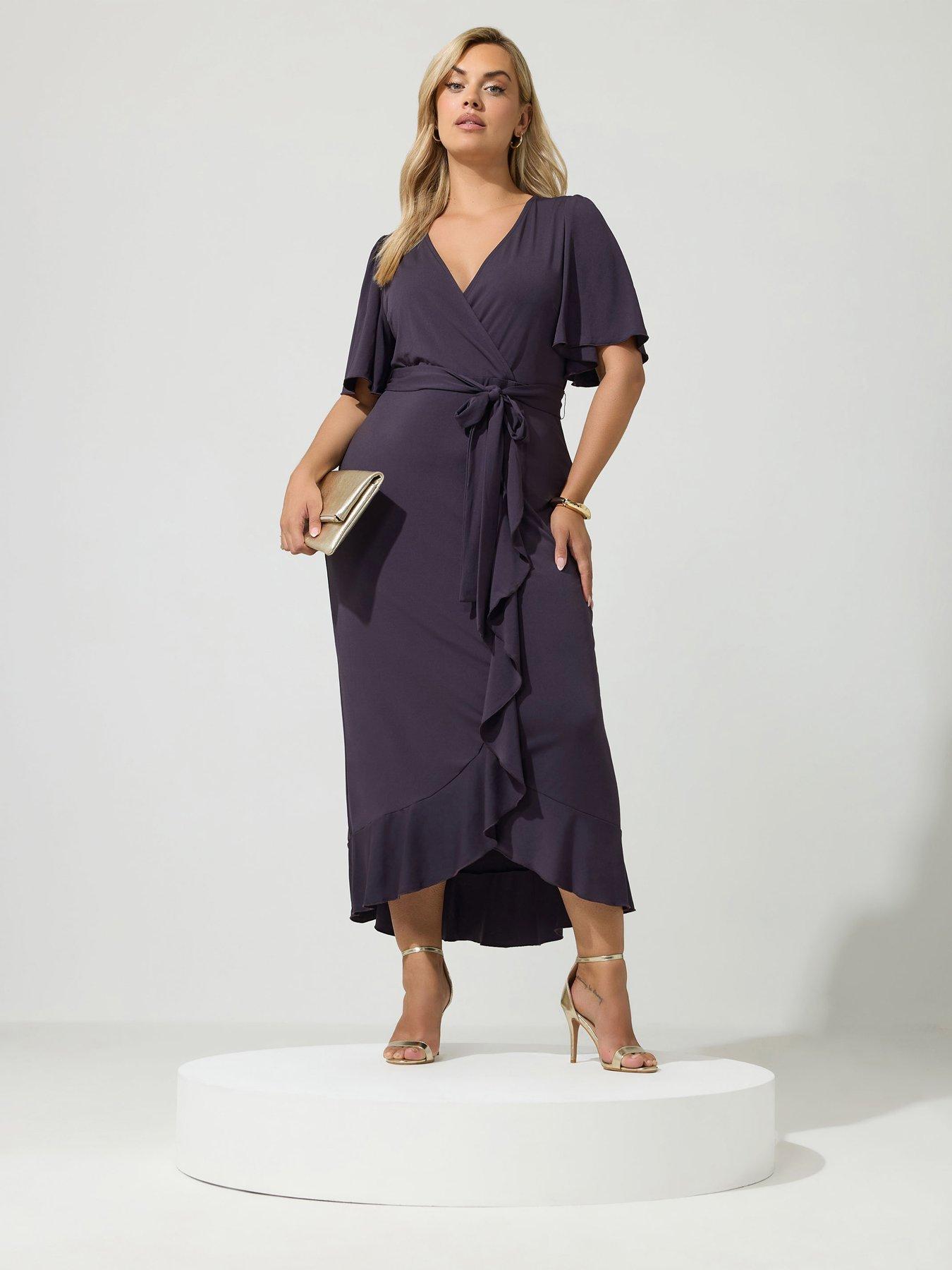 Yours Curve Wrap Ruffle Dress