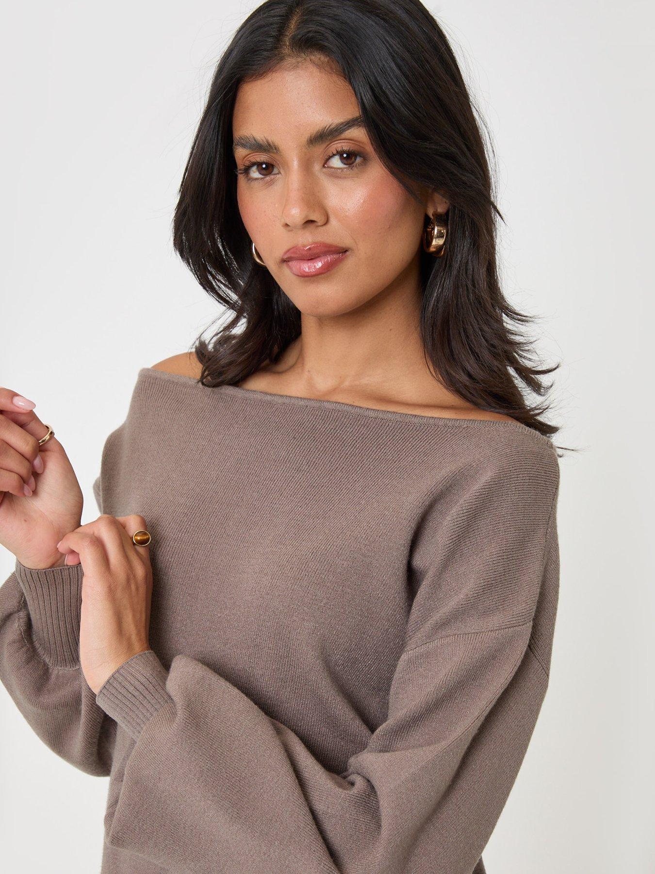 Image 4 of 4 of Threadbare Womens 2 Pack Slash Neck Blouson Sleeve Jumpers - Multi