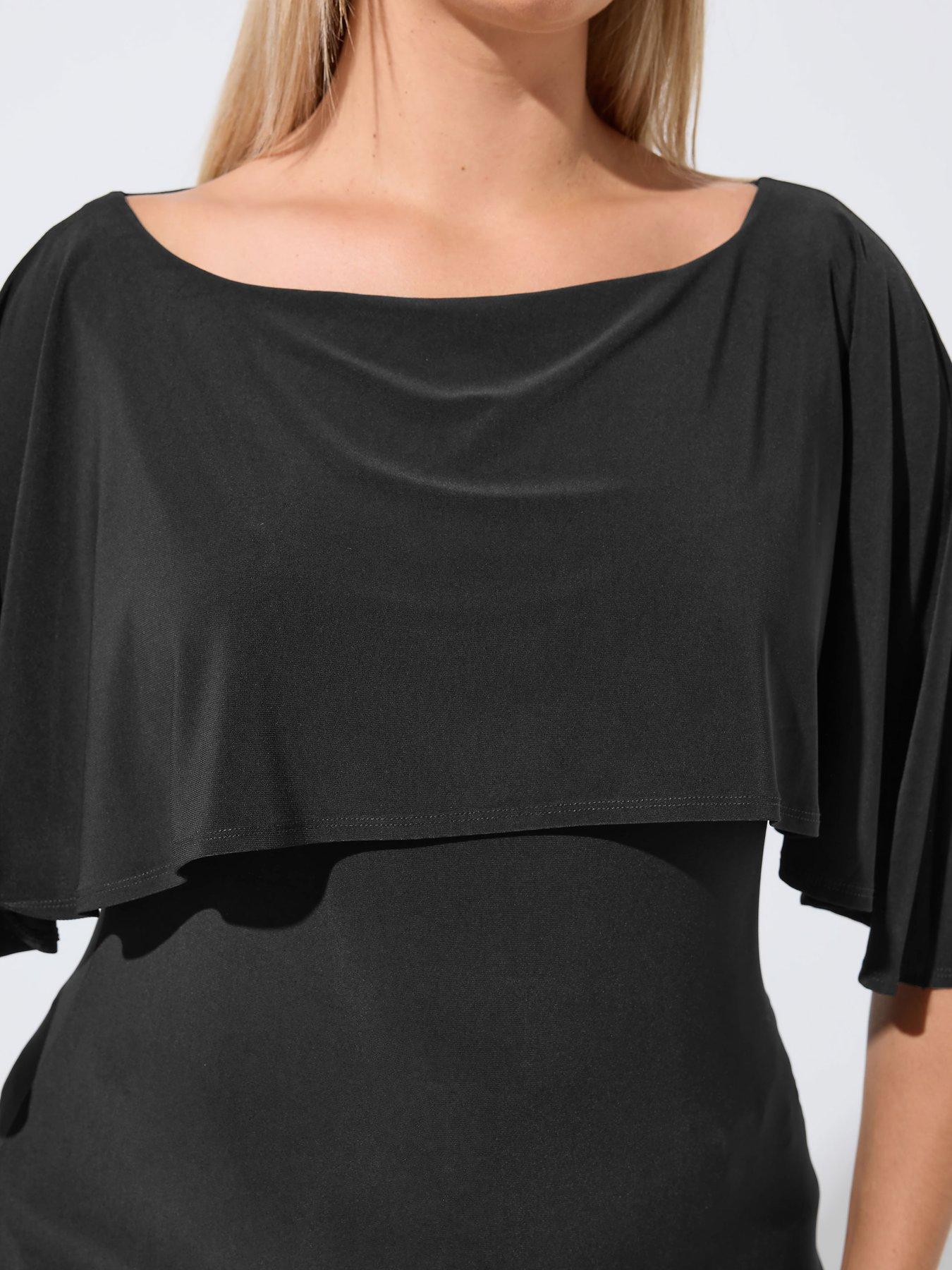 Image 4 of 4 of Yours Curve Cape Top - Black