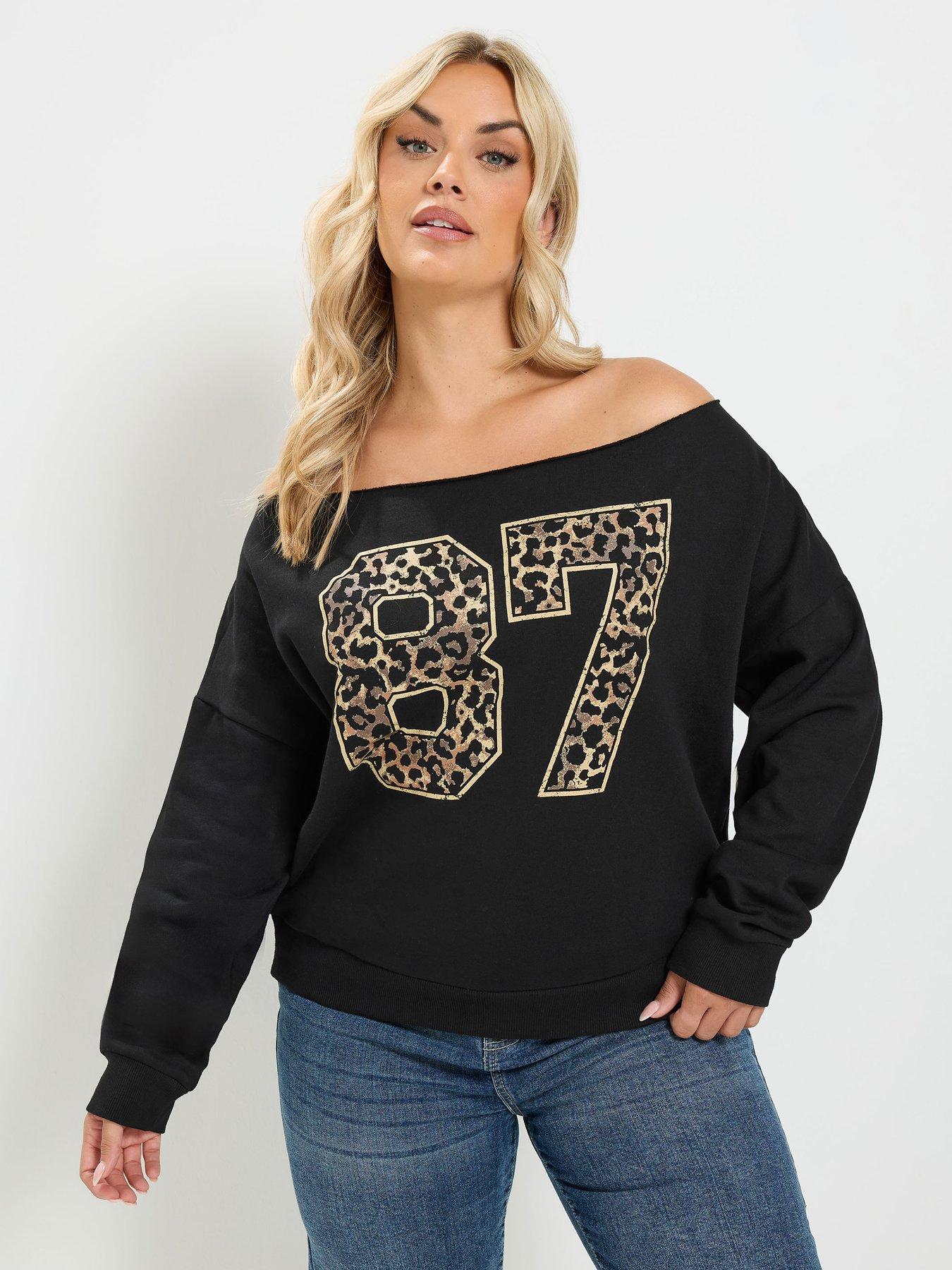 Yours Curve Off Shoulder Sweatshirt - Black