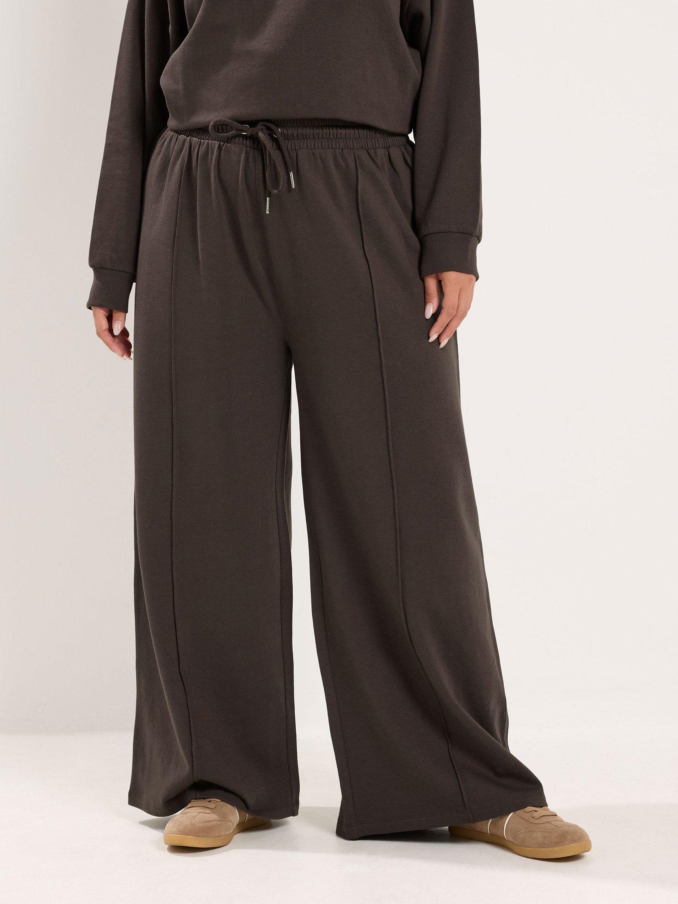 Image 1 of 4 of Yours Curve Wide Leg Jogger 28" - Black