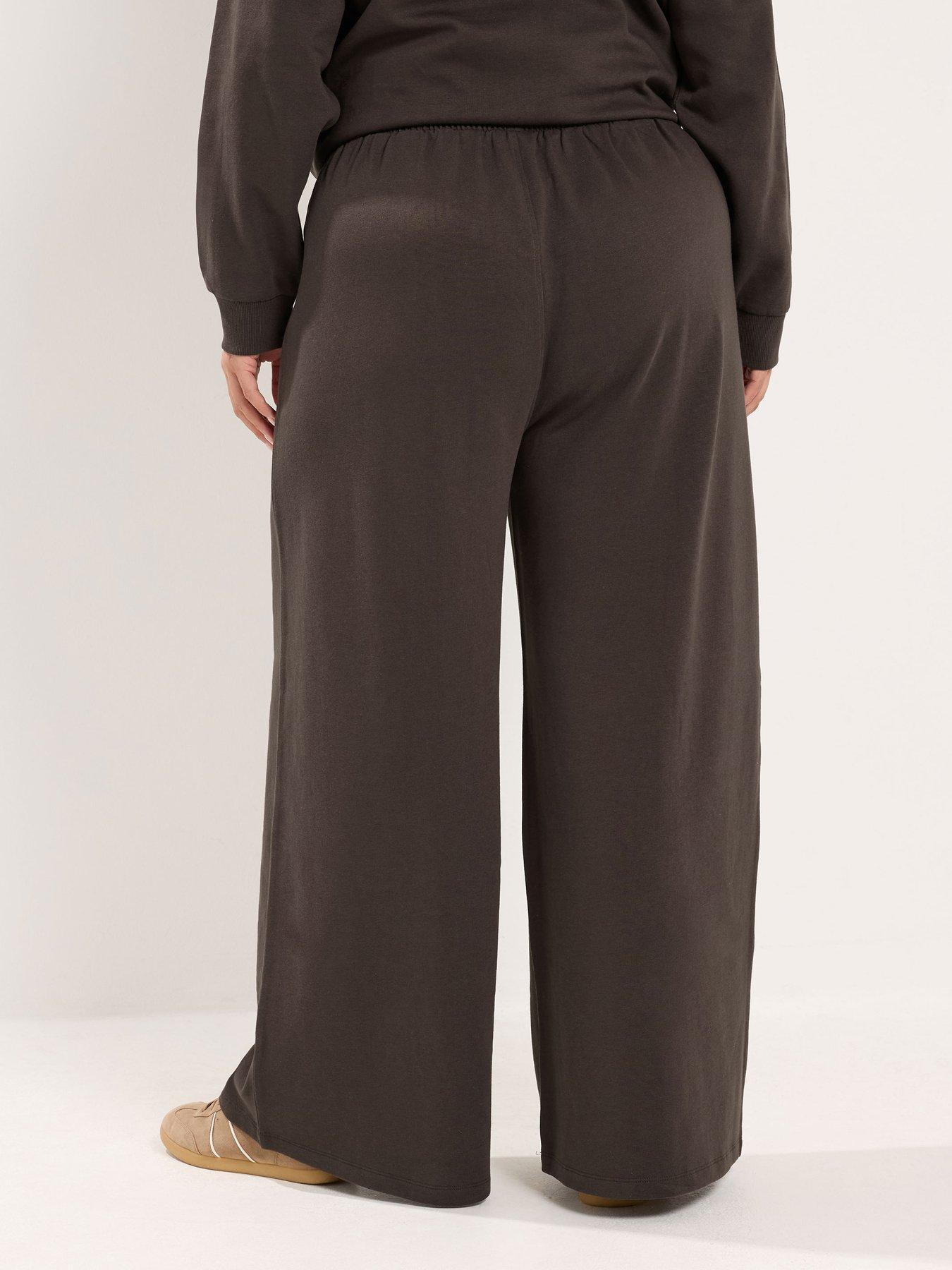 Image 2 of 4 of Yours Curve Wide Leg Jogger 28" - Black