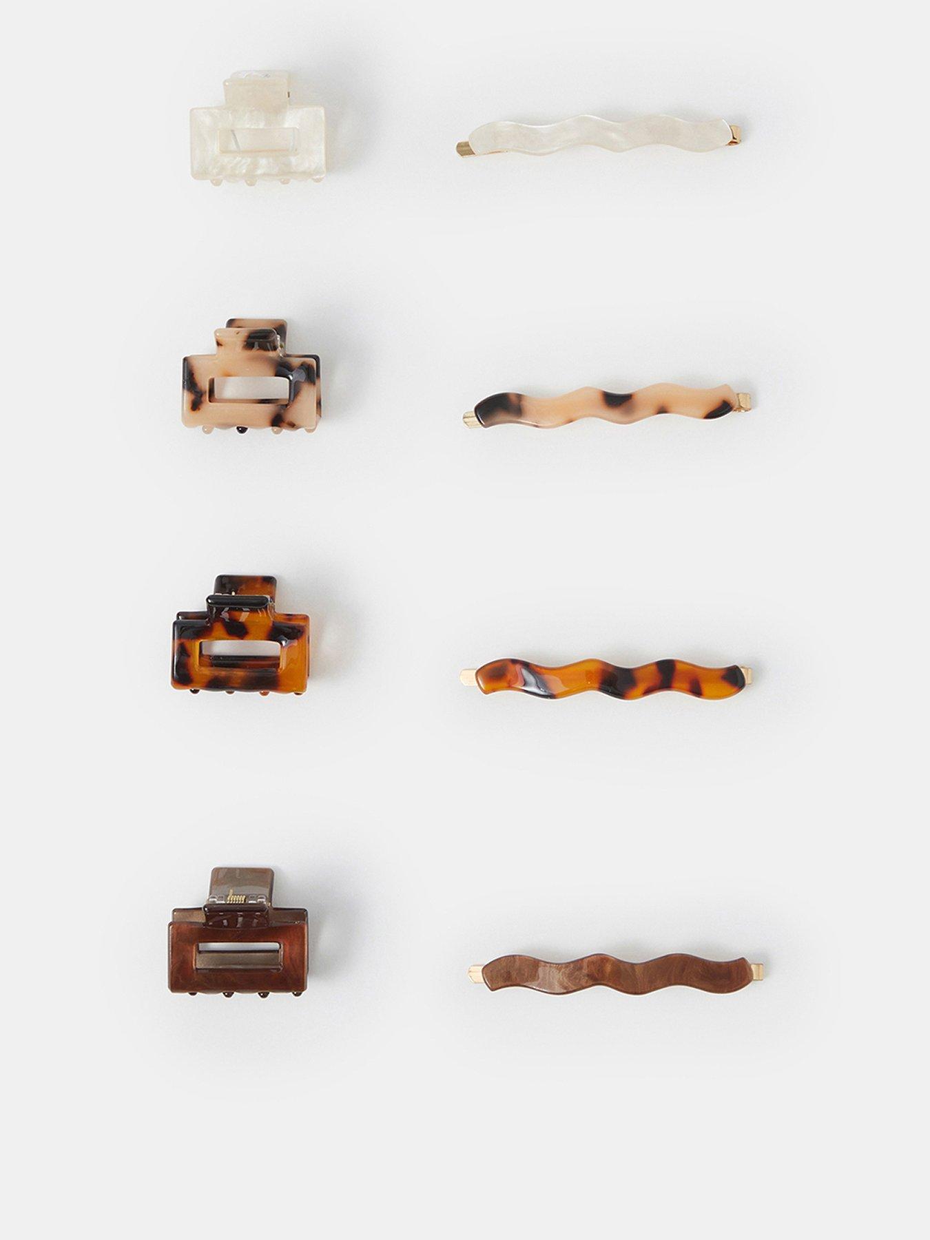 Image 1 of 2 of Accessorize Multi-Pack Claw Hair Clips and Wavy Hair Slides Set - Multi