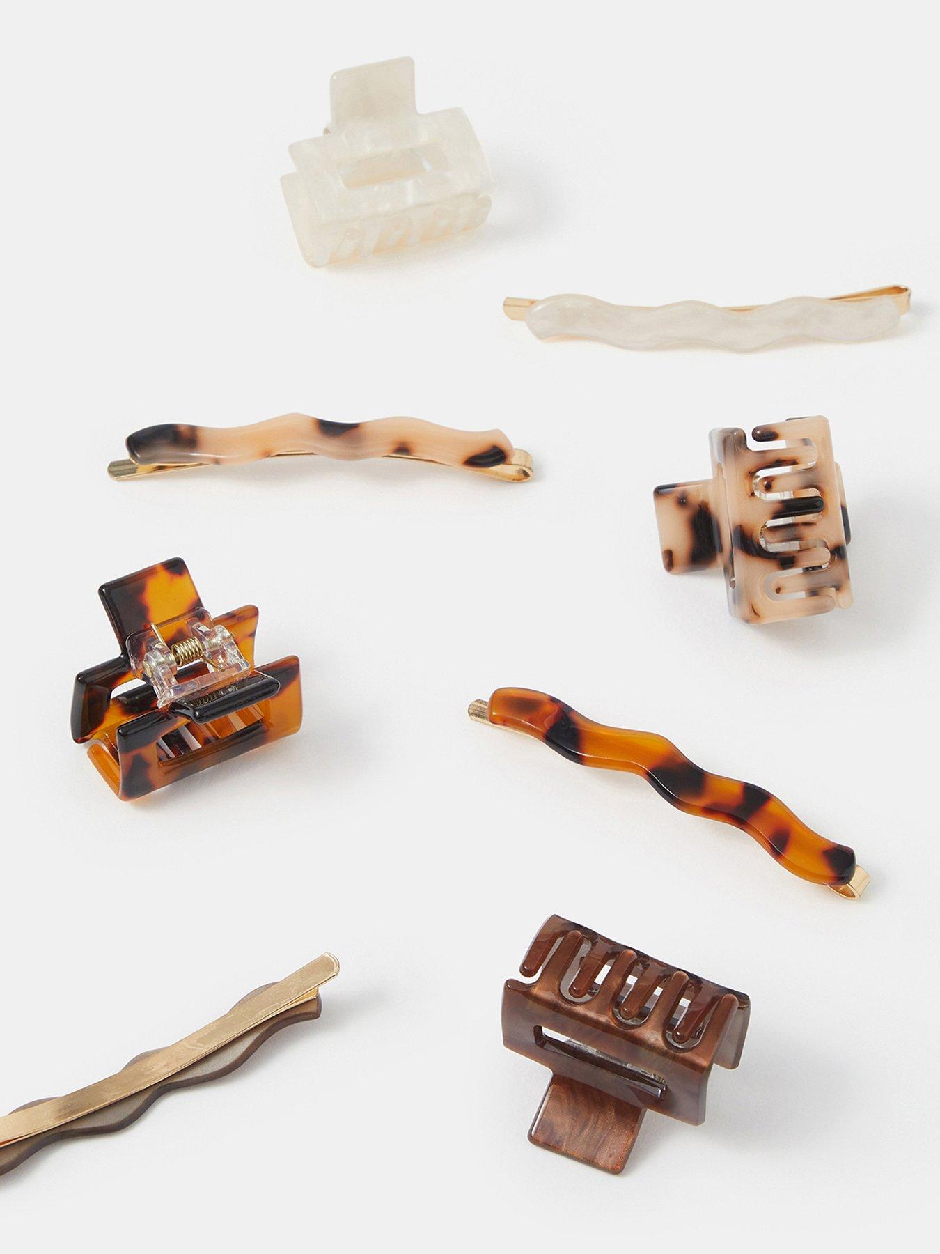 Image 2 of 2 of Accessorize Multi-Pack Claw Hair Clips and Wavy Hair Slides Set - Multi