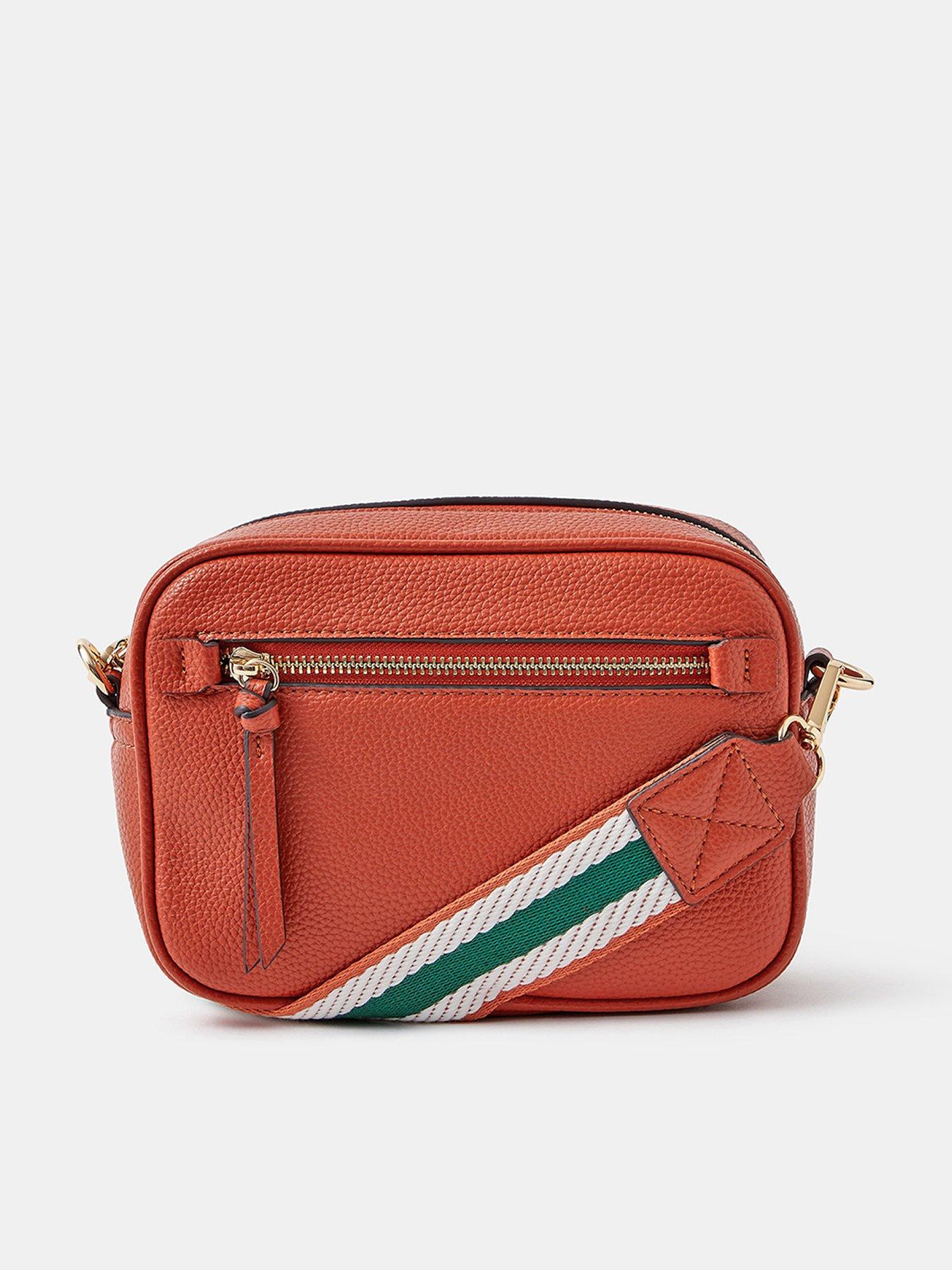 Image 1 of 5 of Accessorize Camera Cross Body Bag with Contrast Strap - Orange