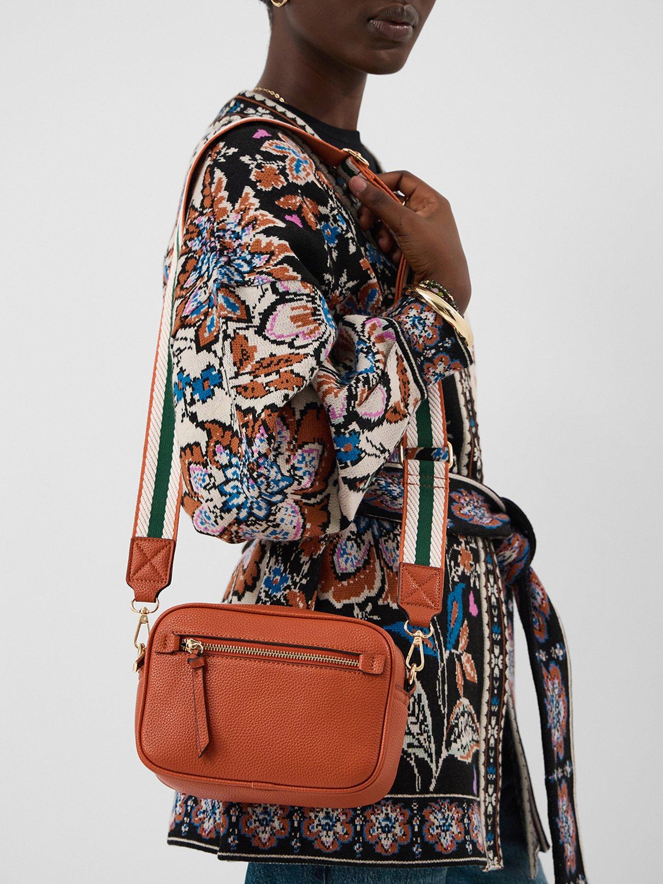 Image 2 of 5 of Accessorize Camera Cross Body Bag with Contrast Strap - Orange