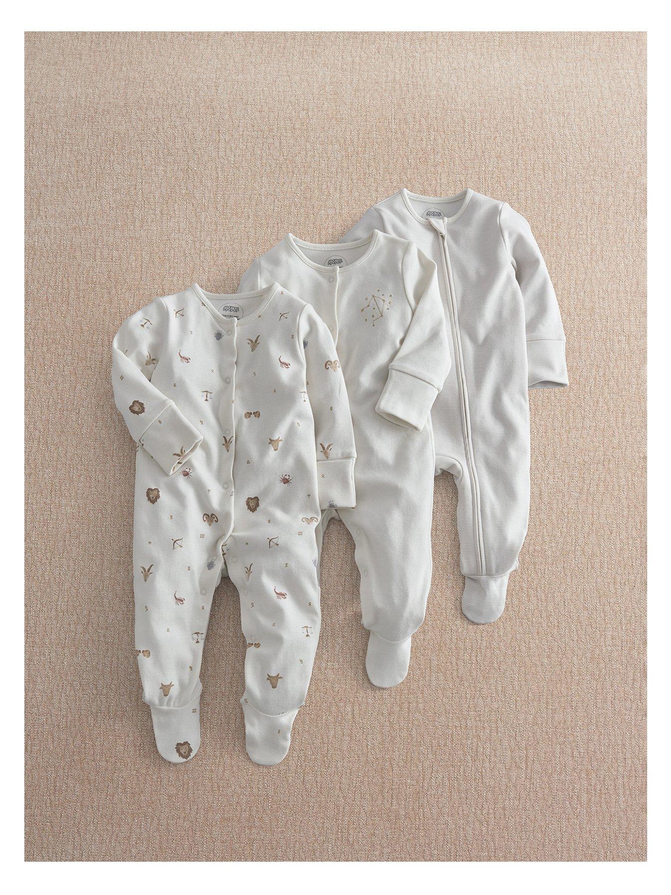 Mamas & Papas Baby Unisex 3 Pack Horoscope Sleepsuits - Multi