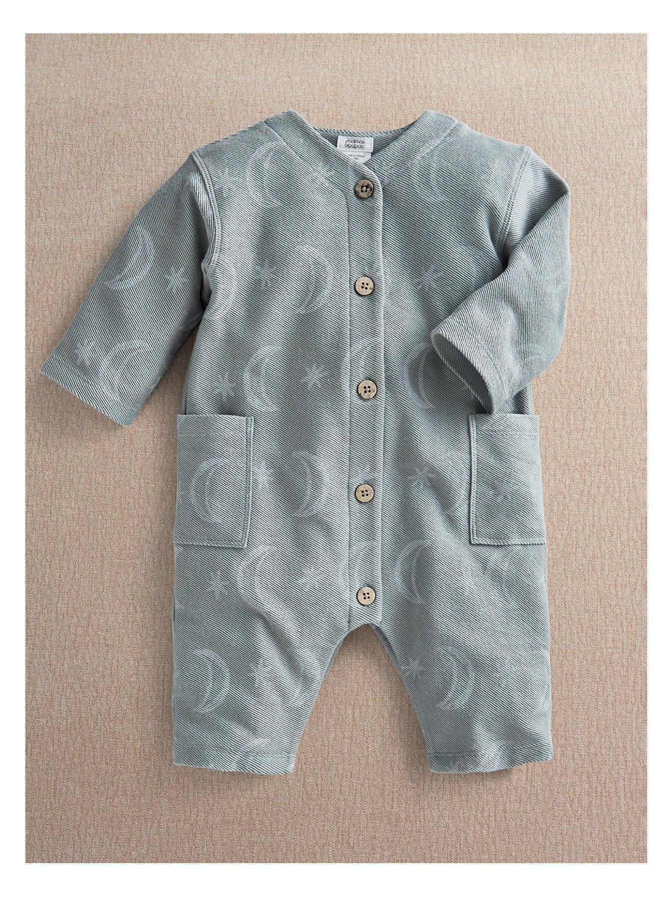 Mamas & Papas Baby Unisex Moon Print Romper - Green