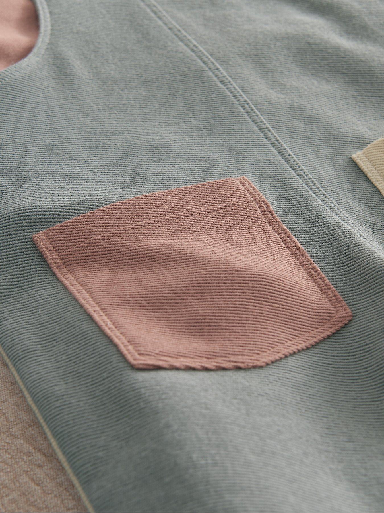 Image 4 of 6 of Mamas & Papas Baby Unisex 2 Piece Colour Block Dungaree &amp; Long Sleeve Top Set - Multi