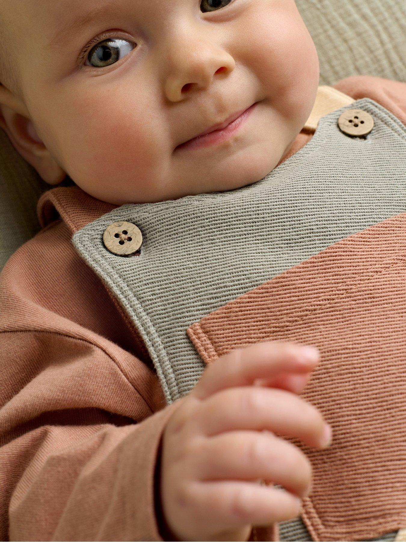 Image 6 of 6 of Mamas & Papas Baby Unisex 2 Piece Colour Block Dungaree &amp; Long Sleeve Top Set - Multi