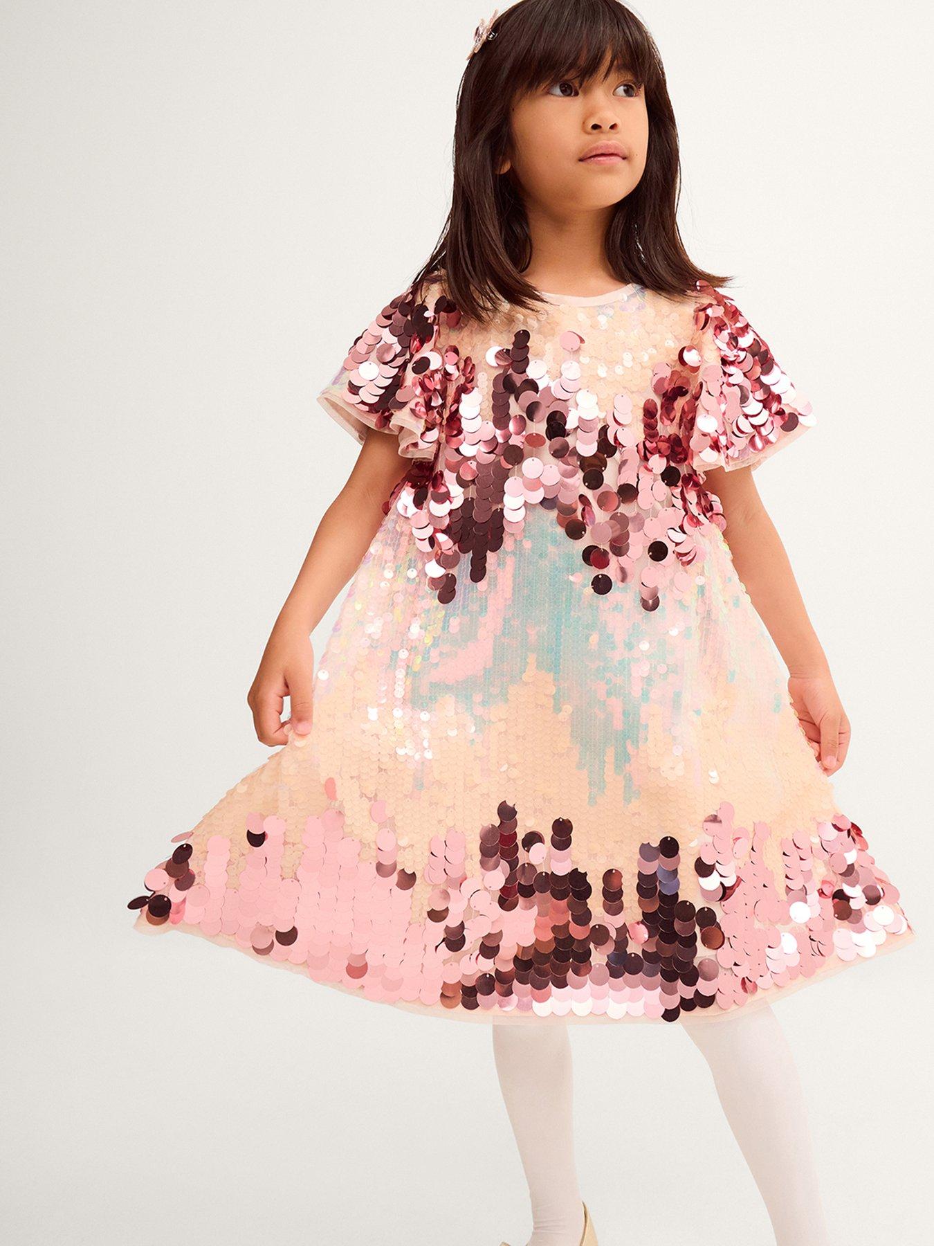 Monsoon Girls Sherbert Ombre Sequin Dress - Multi