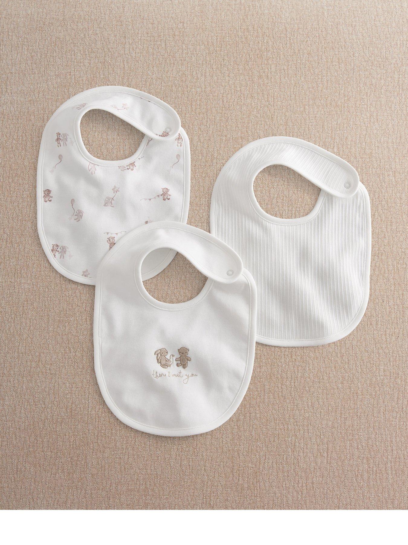 Mamas & Papas Baby Unisex 3 Pack Celebration Print Bibs - White