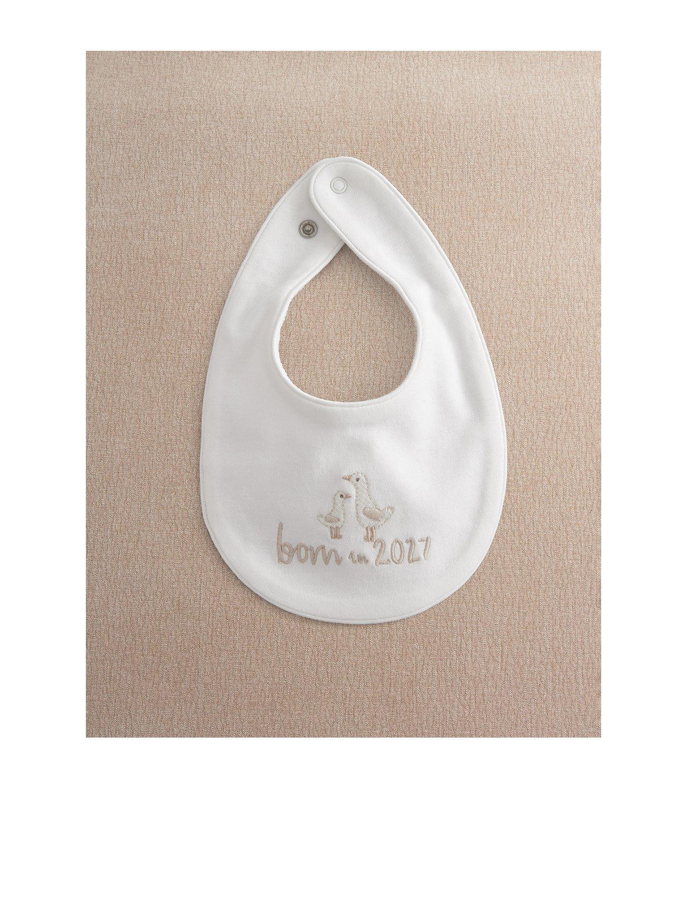 Image 1 of 3 of Mamas & Papas Baby Unisex Born In 2027 Duck Bib - White