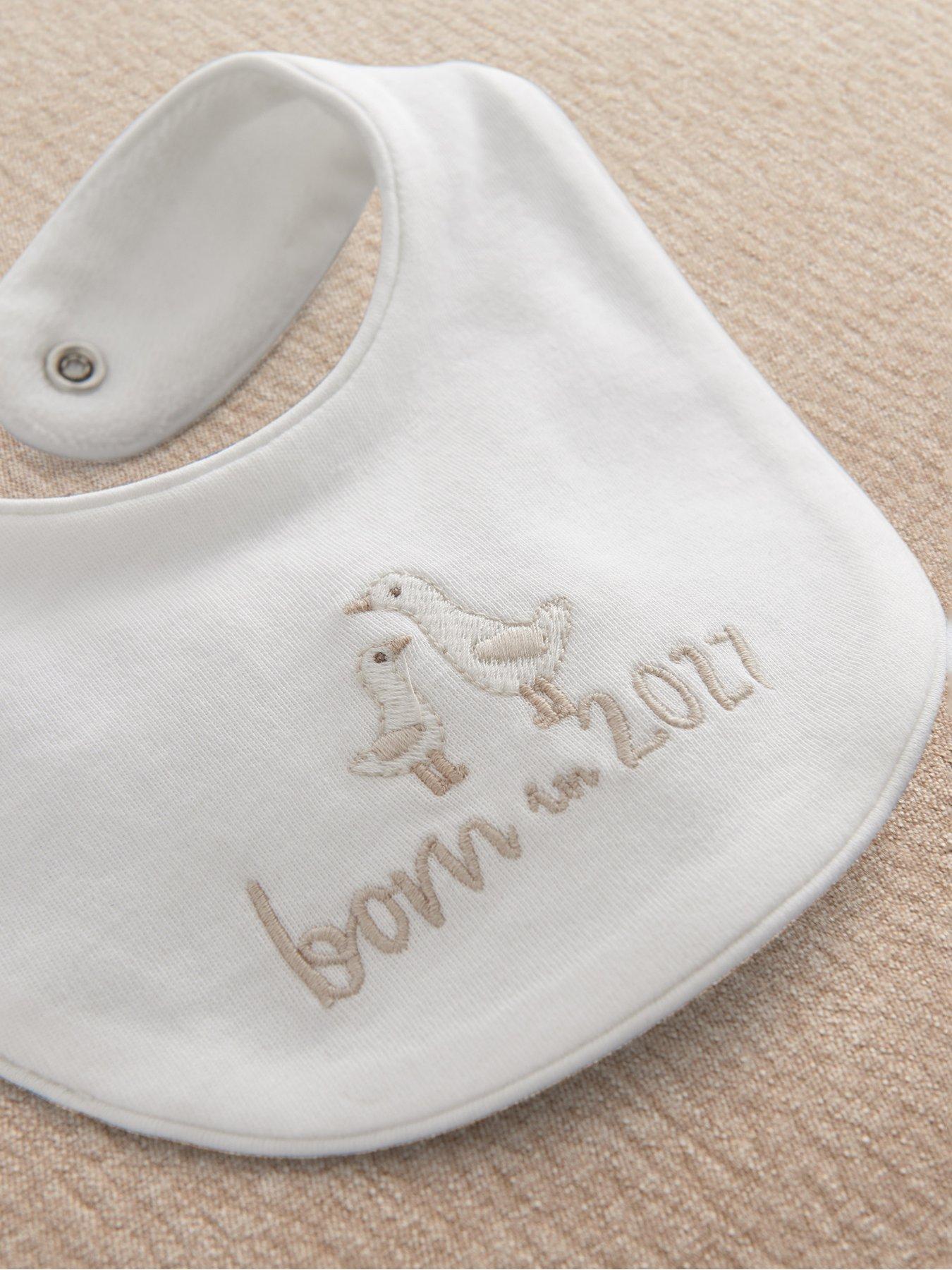Image 2 of 3 of Mamas & Papas Baby Unisex Born In 2027 Duck Bib - White