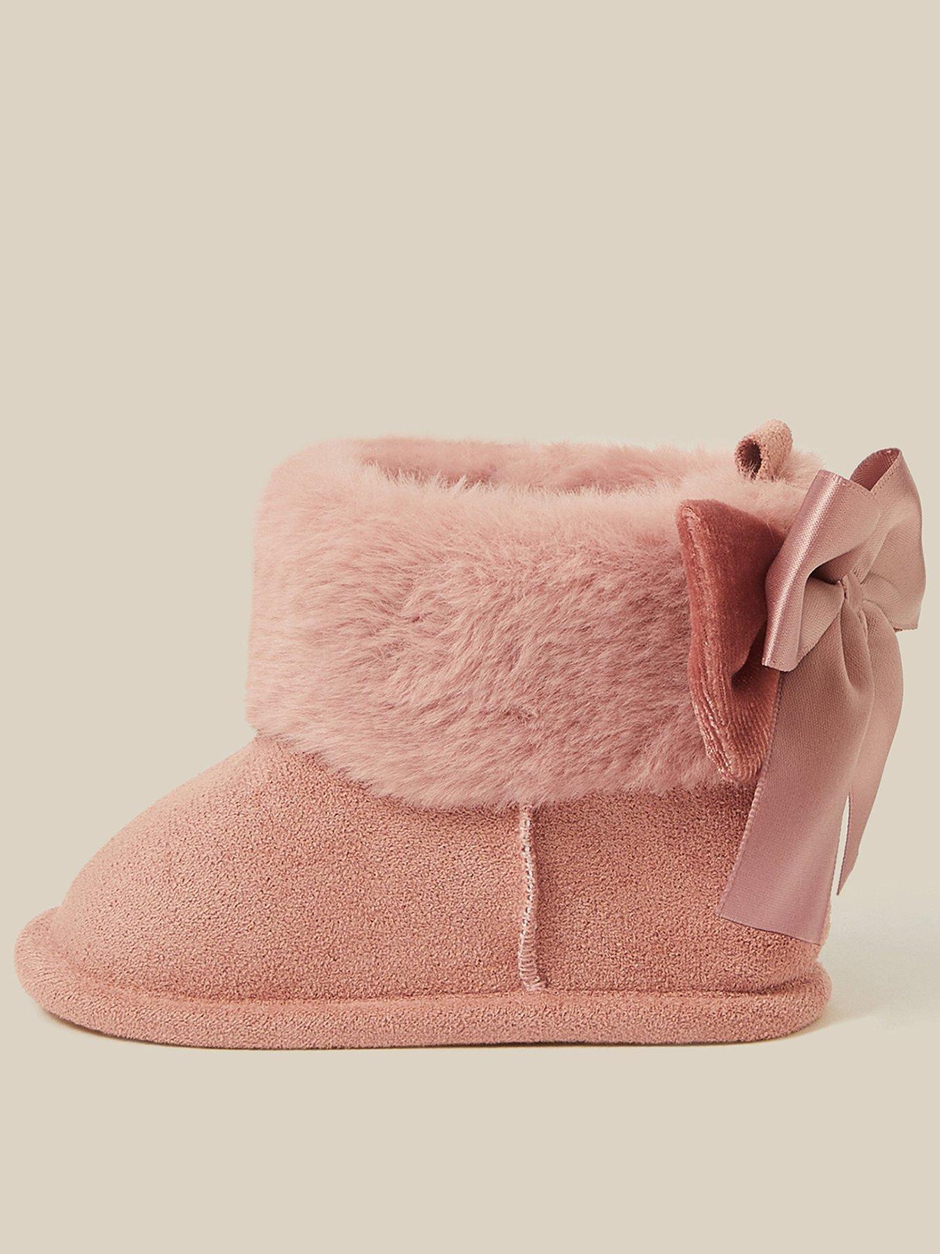 Monsoon Baby Girls Velvet Bow Bootie - Pink