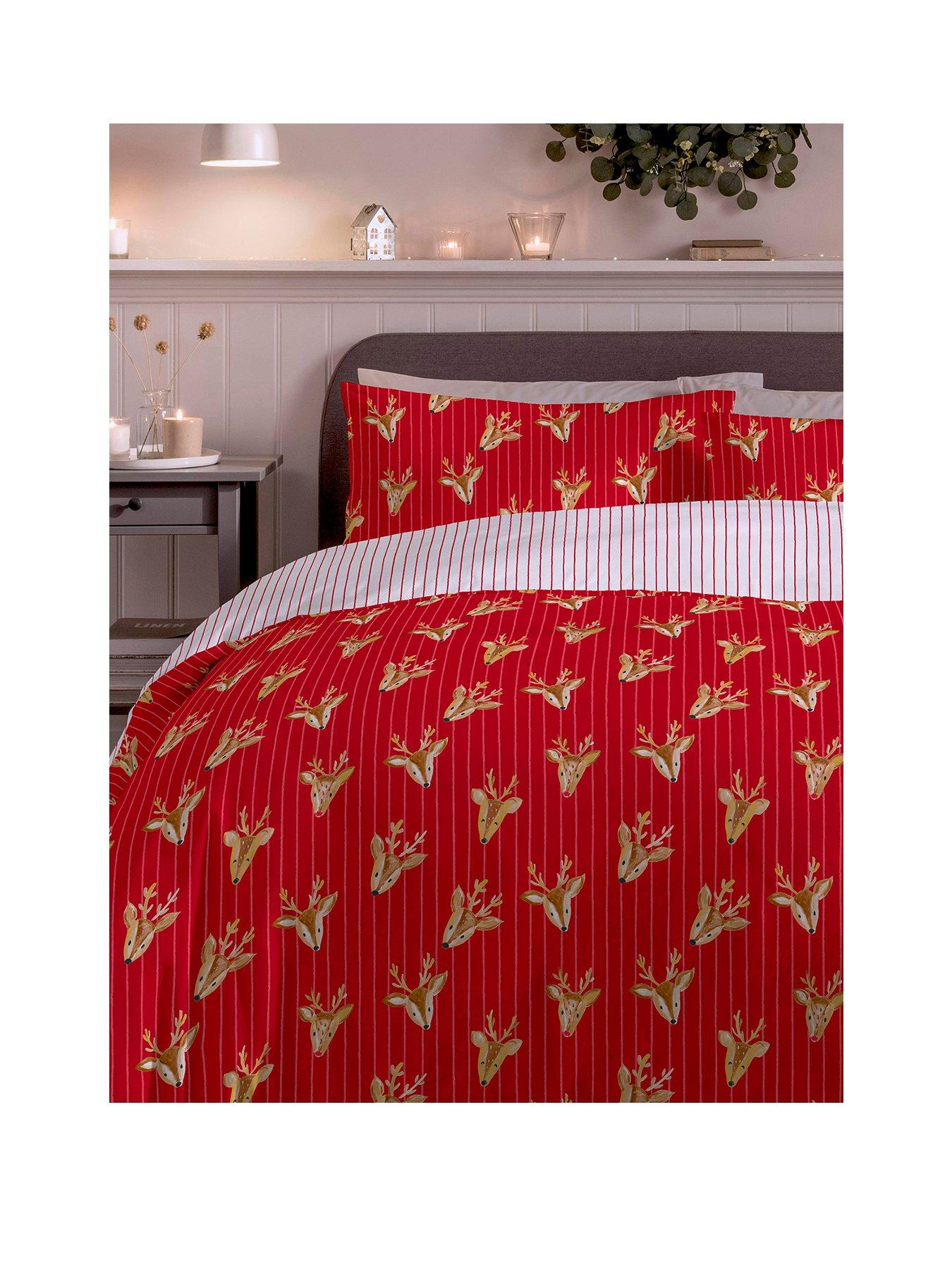 Image 2 of 2 of Copenhagen Home Reindeer Red Duvet Set