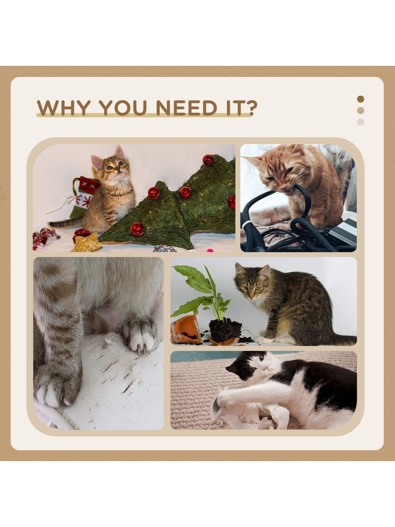 Image 4 of 7 of PawHut 95cm Cat Tree for Indoor Cats, Cat Tower with Scratching Posts, Ramp, Condo, Toy Balls, Platform, Bed, Ramp - Beige