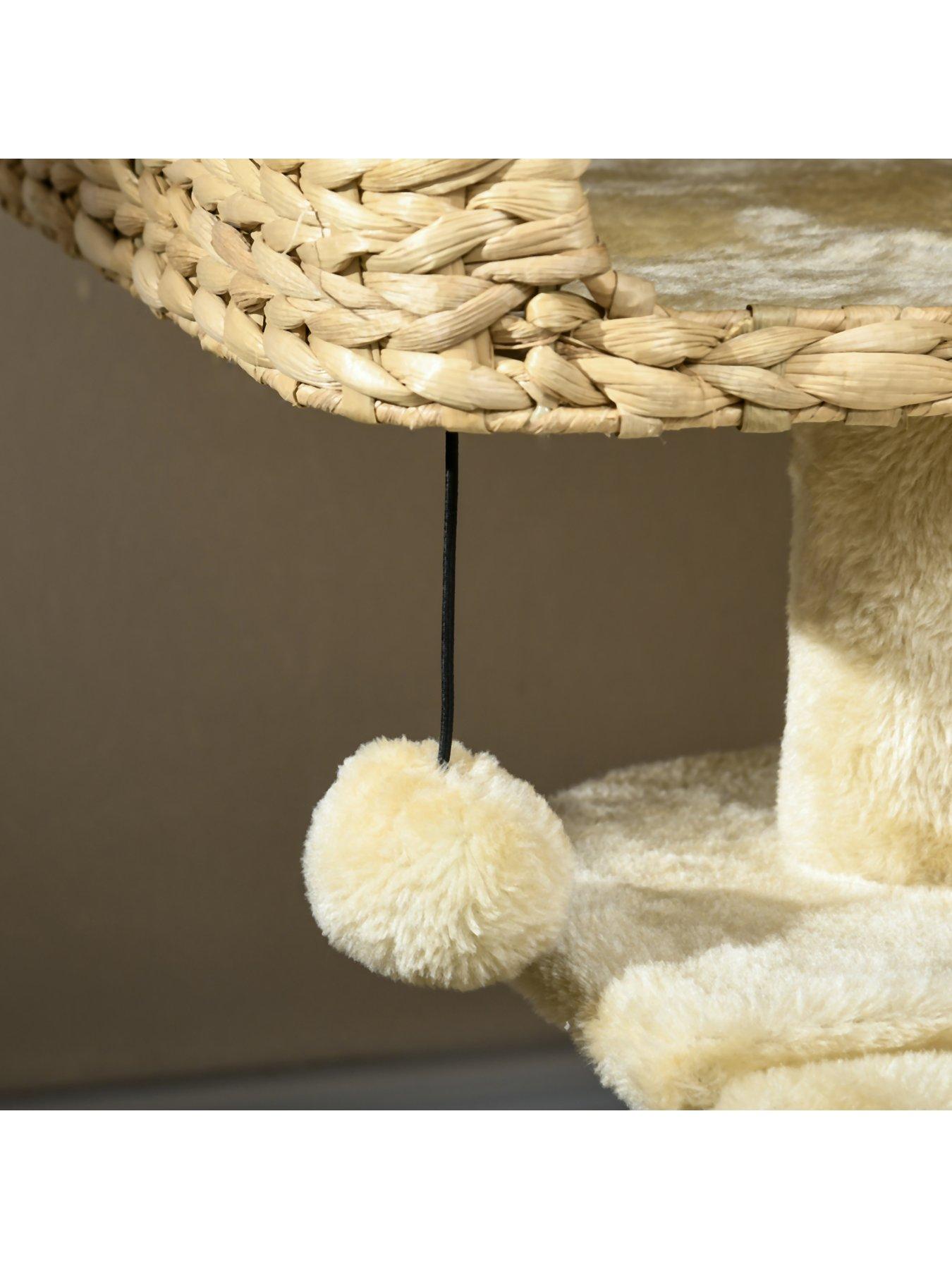 Image 7 of 7 of PawHut 95cm Cat Tree for Indoor Cats, Cat Tower with Scratching Posts, Ramp, Condo, Toy Balls, Platform, Bed, Ramp - Beige