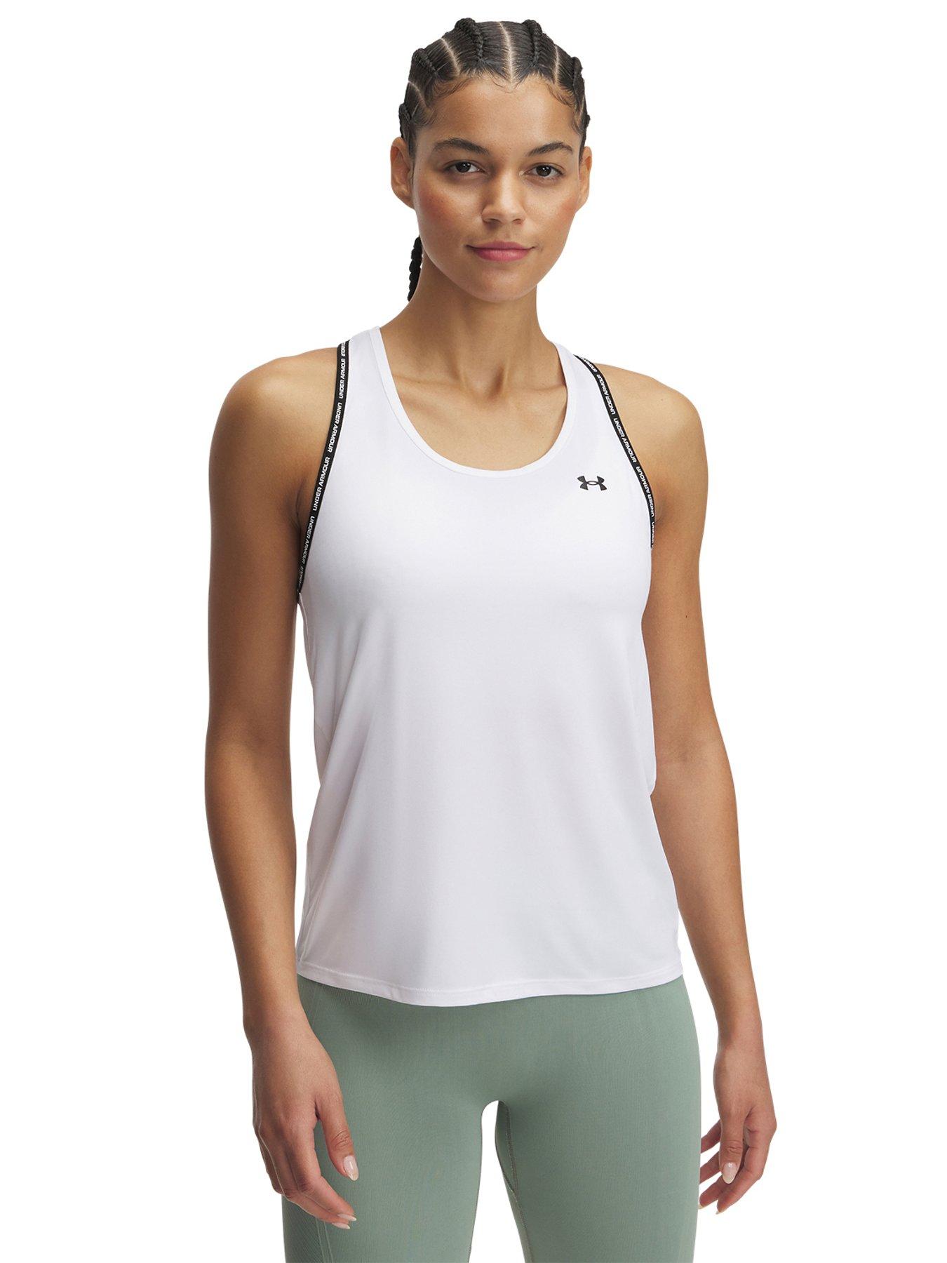 Image 1 of 2 of UNDER ARMOUR Womens Stretch Racerback Training Tank Top - White