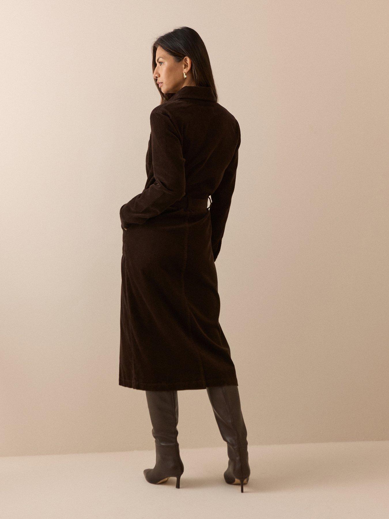 Image 2 of 5 of Nobodys Child Cord Finchley Shirt Dress - Brown