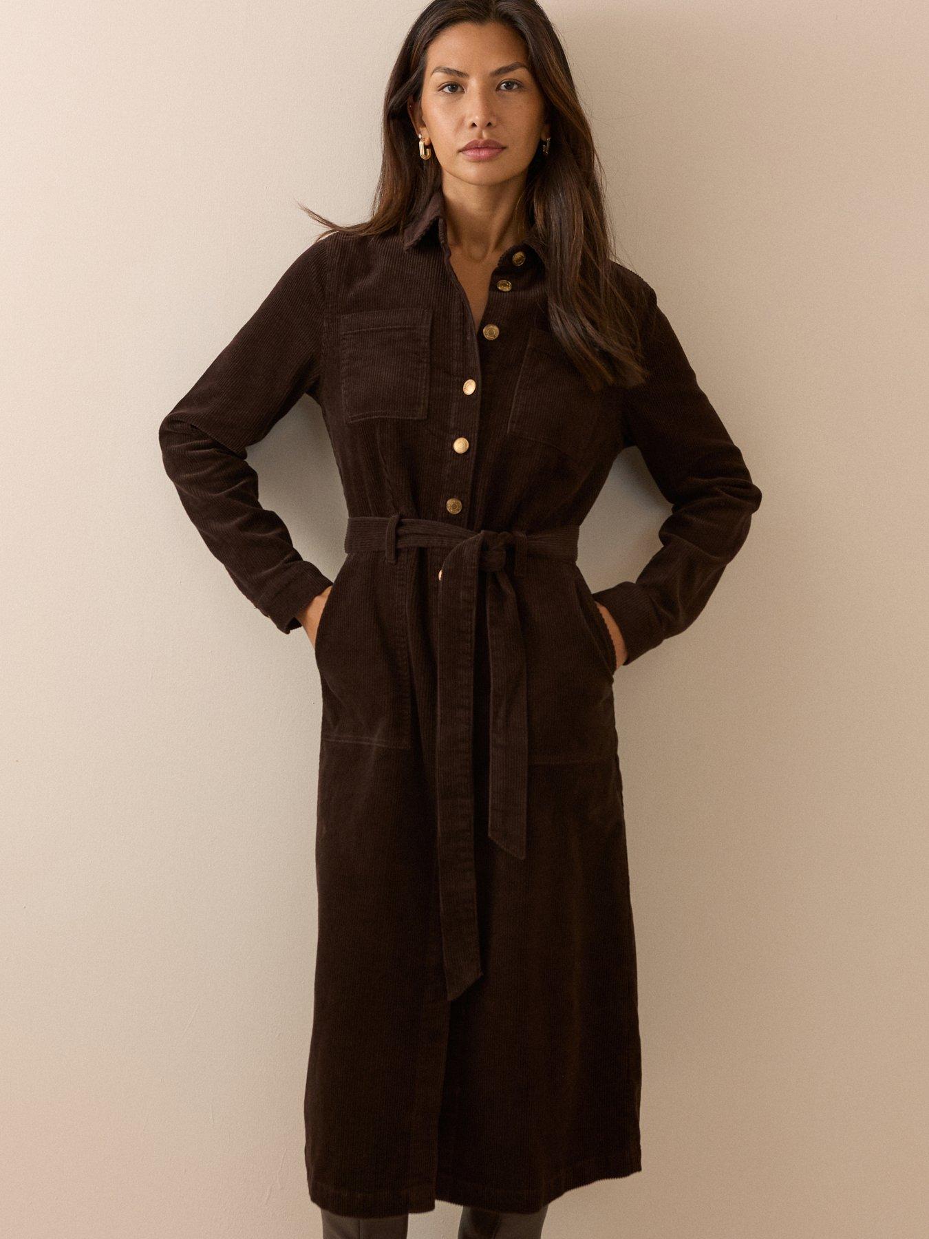 Image 4 of 5 of Nobodys Child Cord Finchley Shirt Dress - Brown