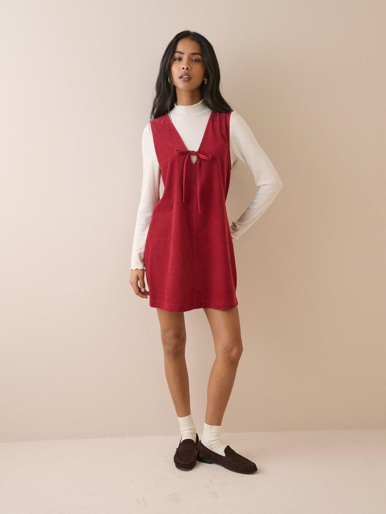 Nobodys Child Cord Nila Shift Mini Dress - Red