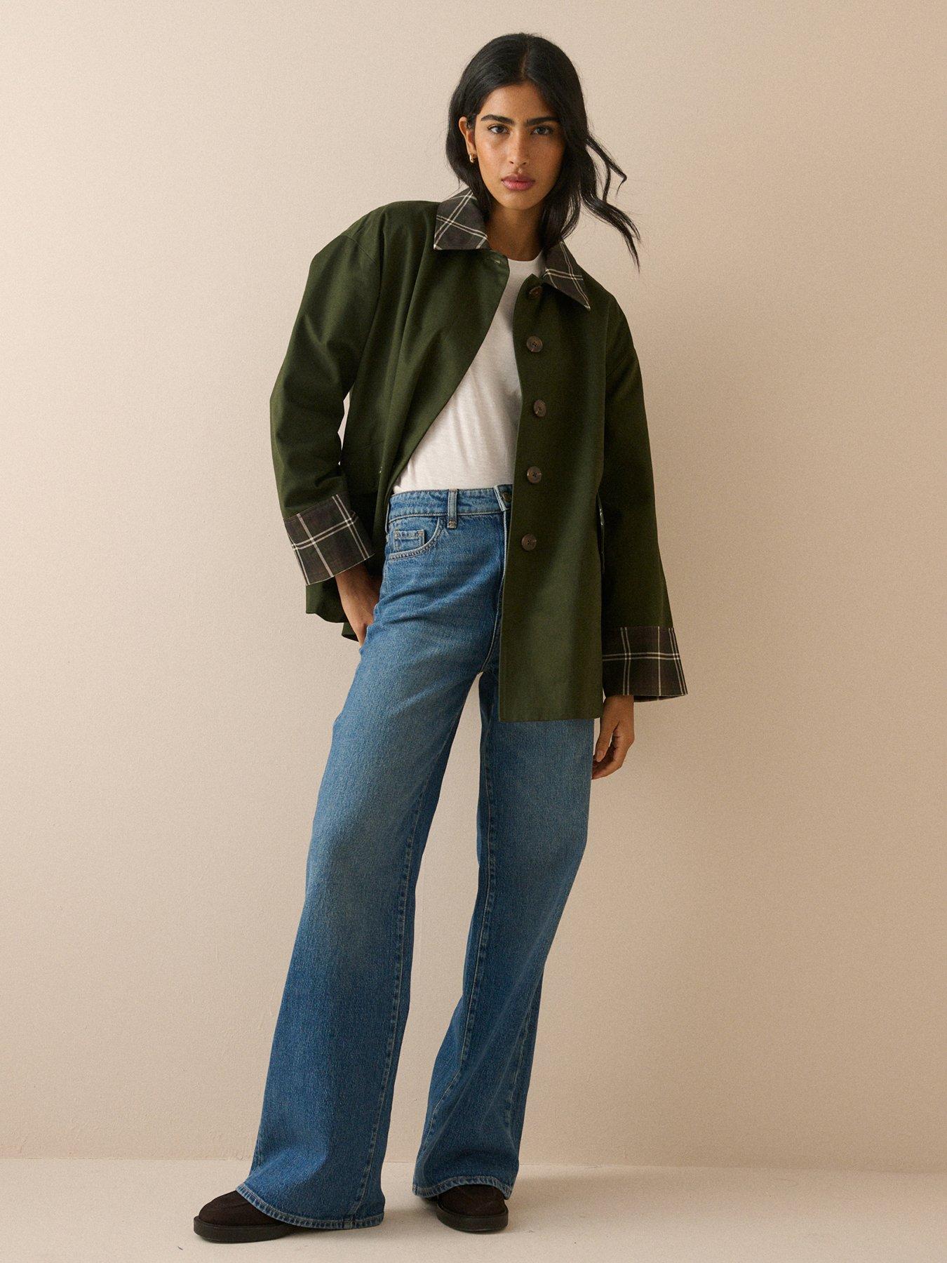 Nobodys Child Tartan Trim Country Jacket - Green