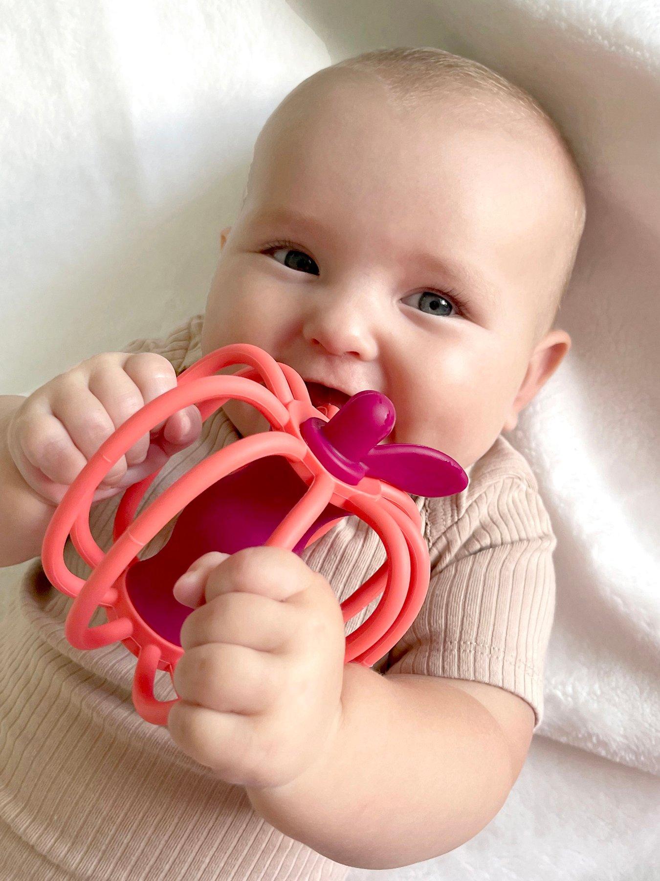 RazBaby Apple Silicone Teether  &  Rattle