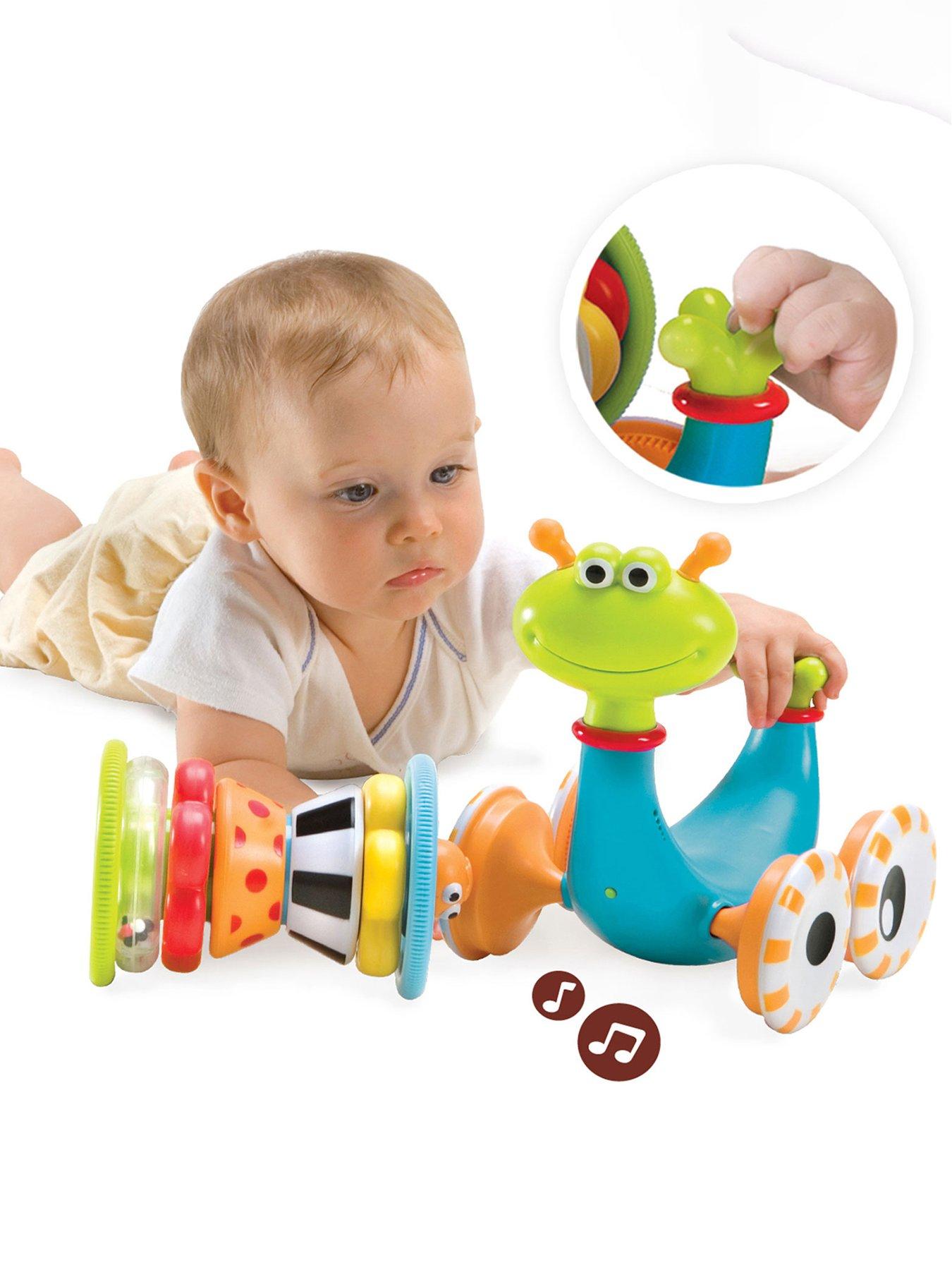 Image 1 of 6 of Yookidoo Crawl 'N' Go Snail Musical Crawling Toy & Ring Stacker for Babies