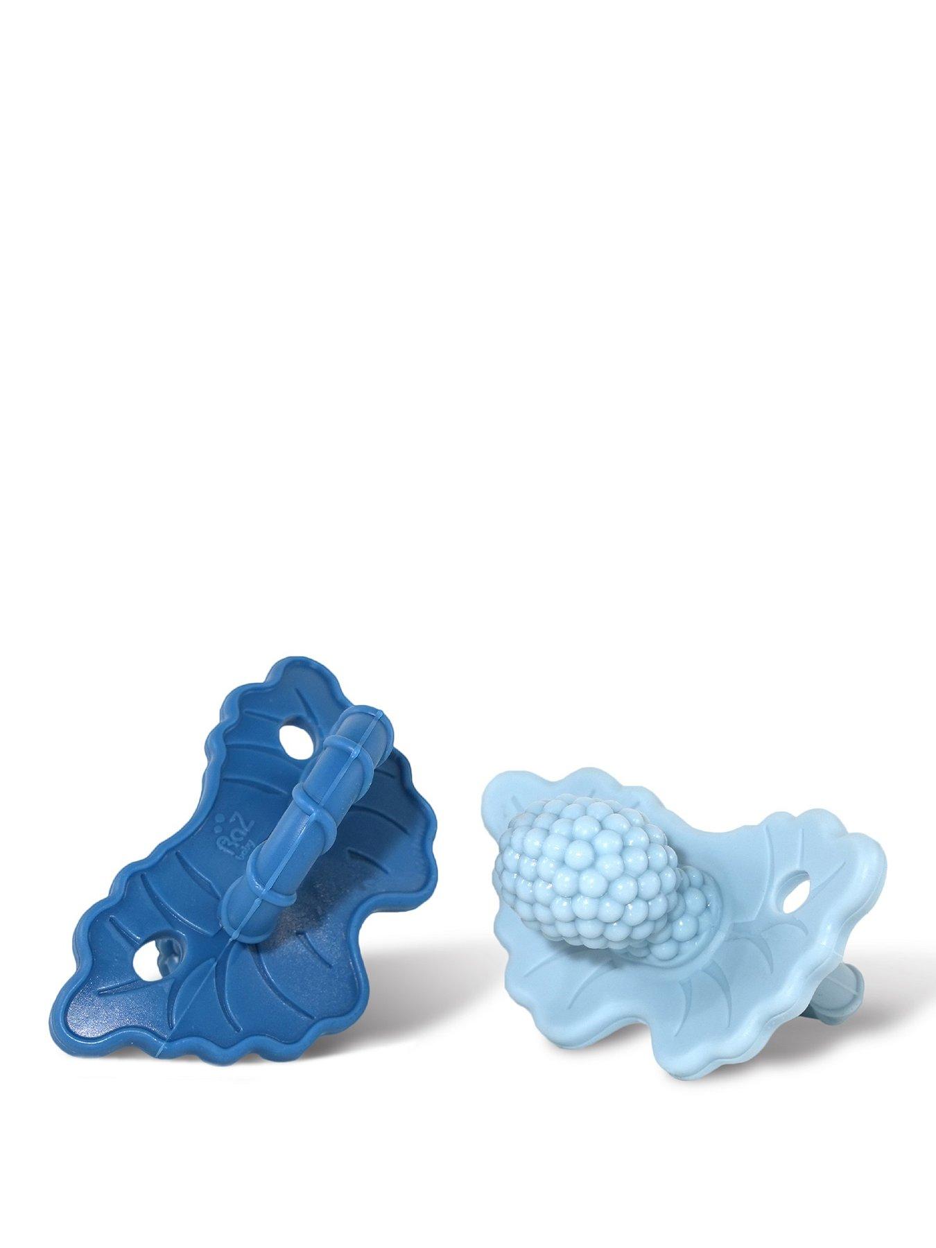 RazBaby Razberry Teether 2 Pack (Powder Blue  &  Navy Blue)