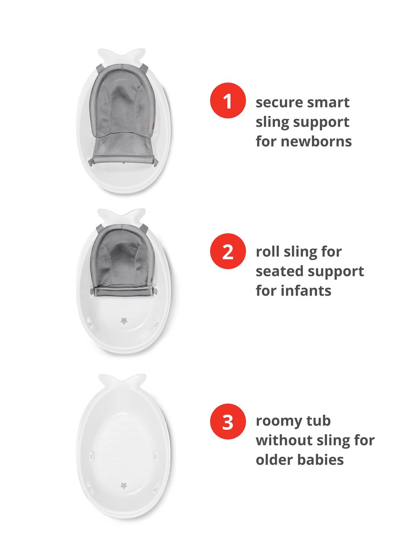 Image 4 of 6 of Skip Hop Moby Smart Sling 3-Stage Tub- White , Baby &amp; Toddler Essential