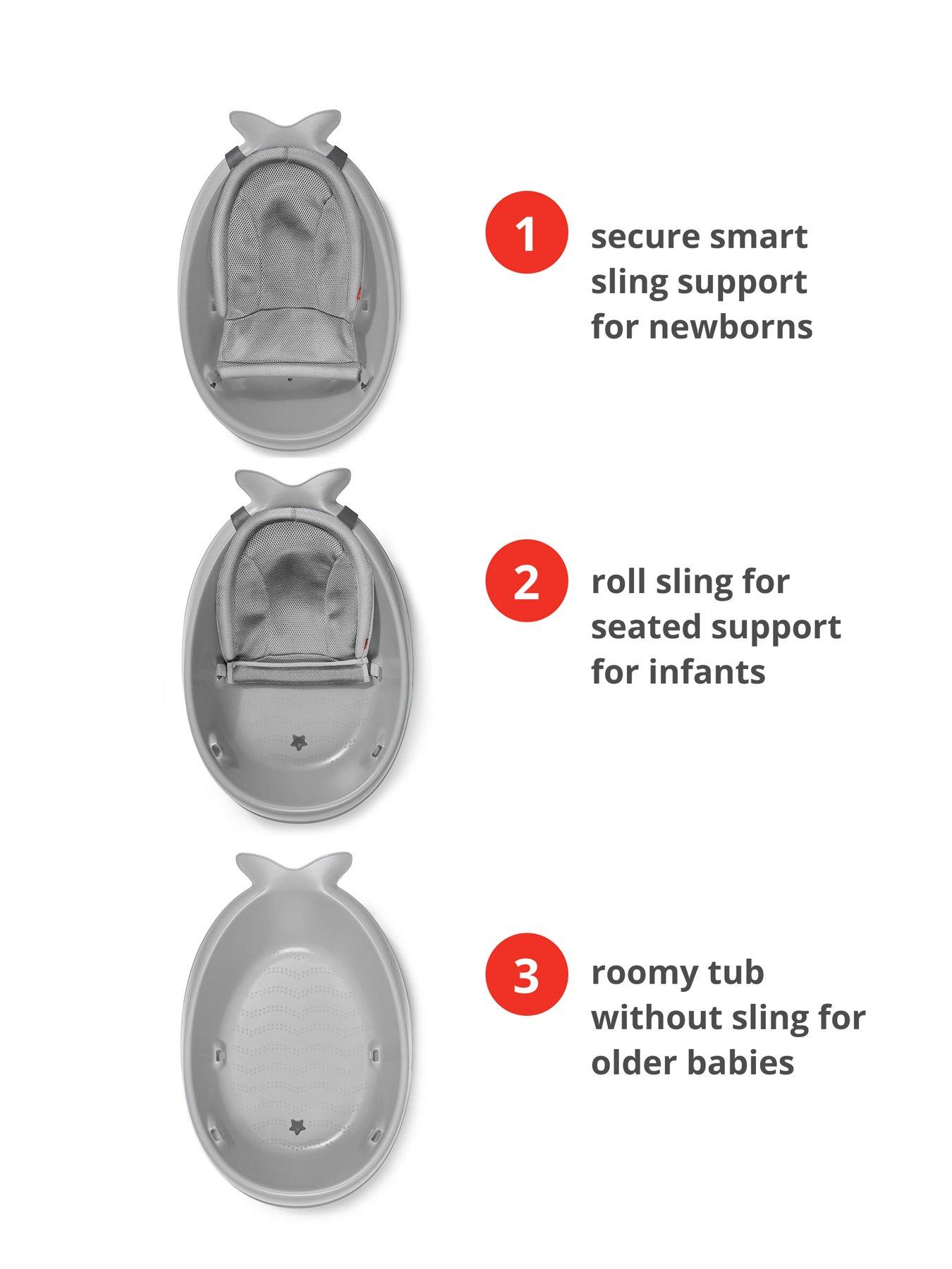 Image 4 of 7 of Skip Hop Moby Smart Sling 3-Stage Tub- Grey , Baby &amp; Toddler Essential