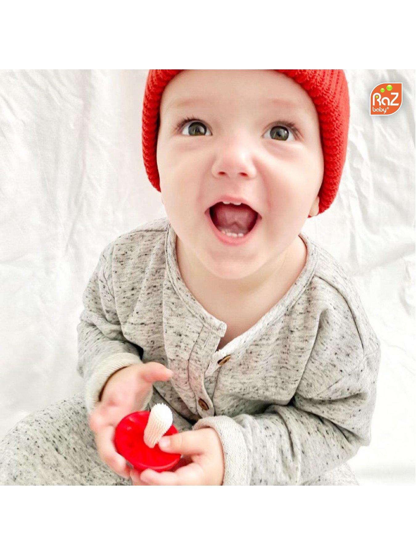 Image 4 of 4 of RazBaby Chompy Mushroom Teether 2 Pack (Red &amp; Blue)