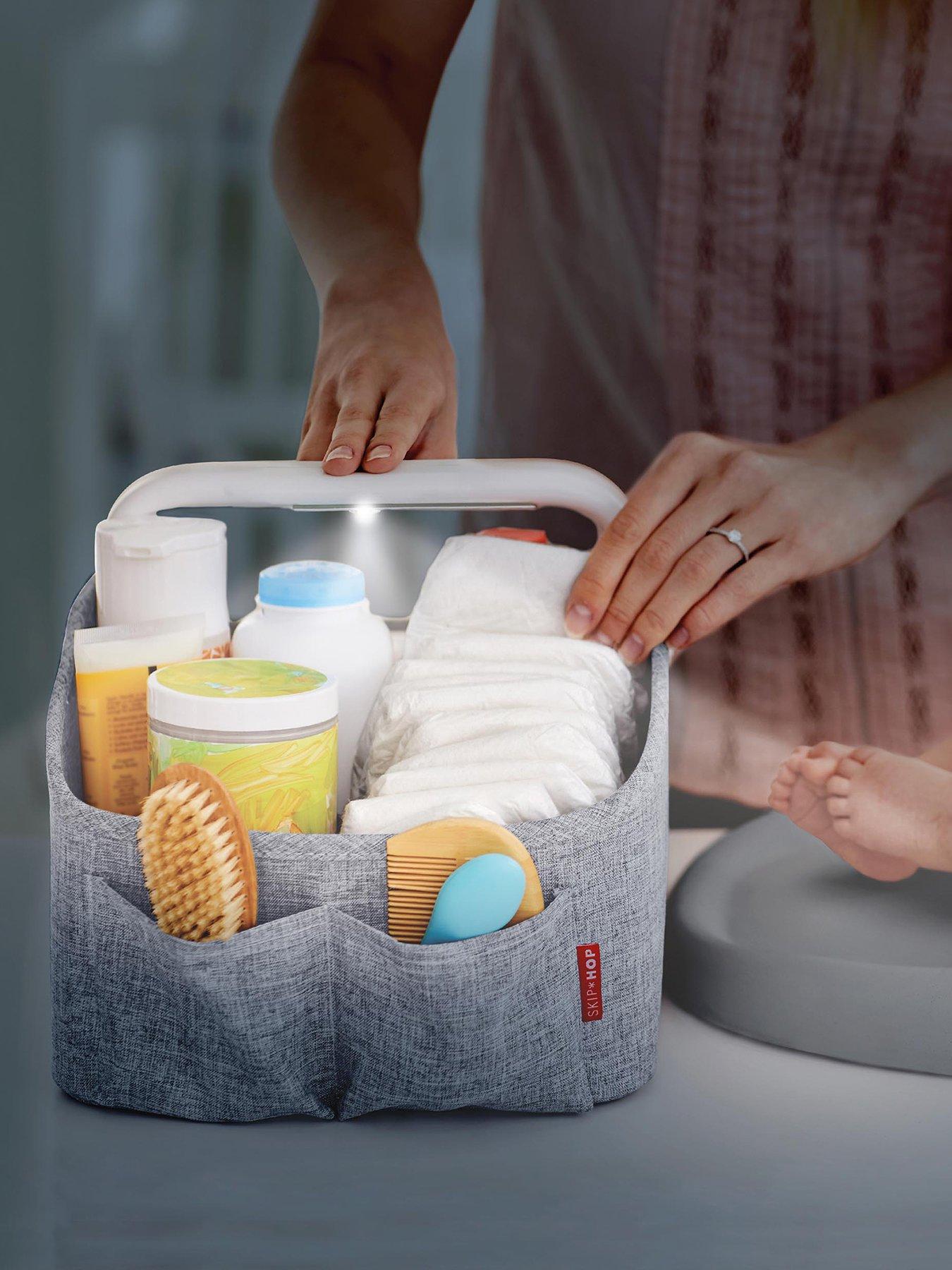 Image 2 of 6 of Skip Hop Light Up Diaper Nappy Caddy&nbsp;- Heather Grey