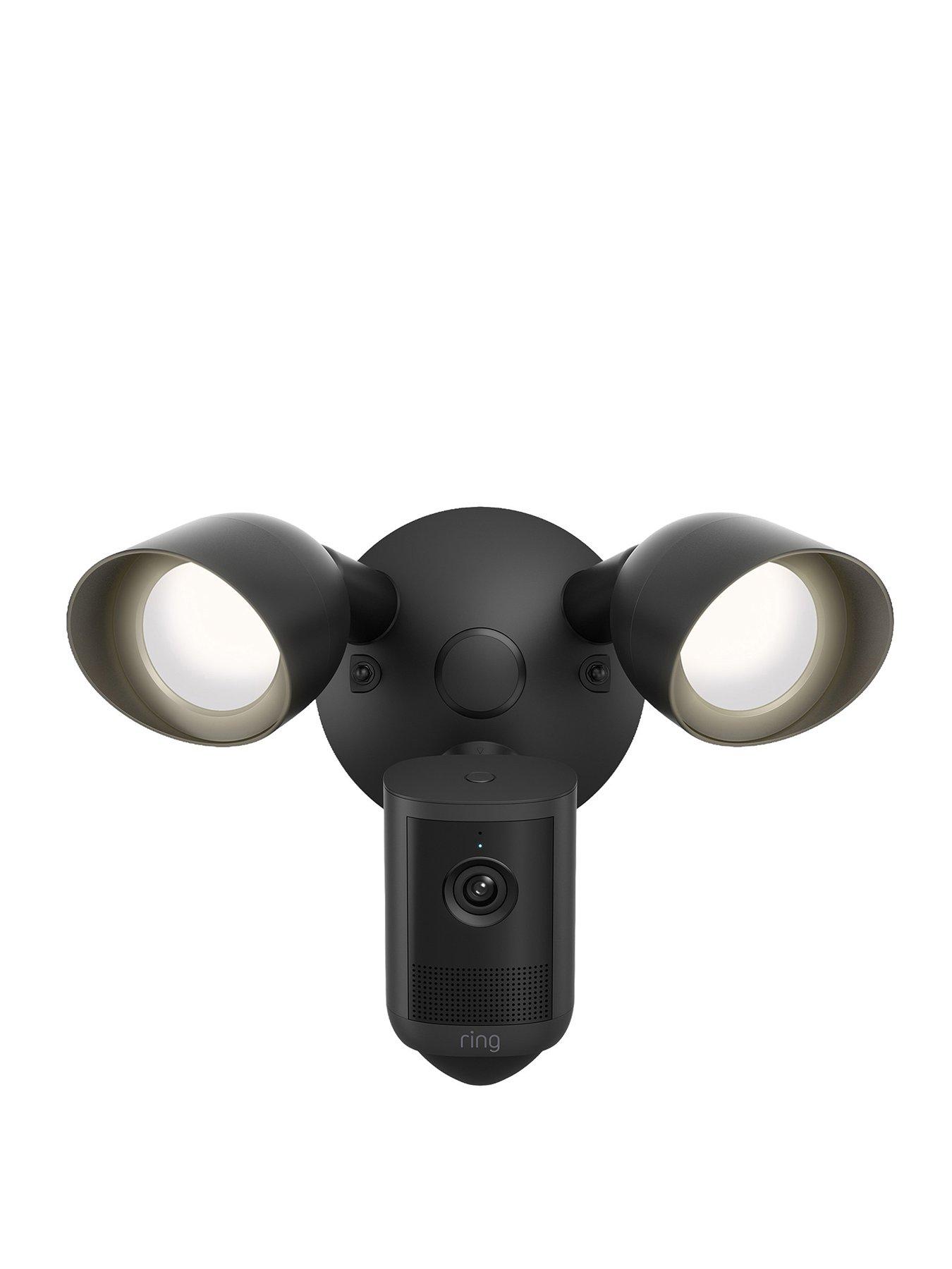 RING Floodlight Cam (Newest Gen) - Wired- Retinal 2k Security Camera- Black