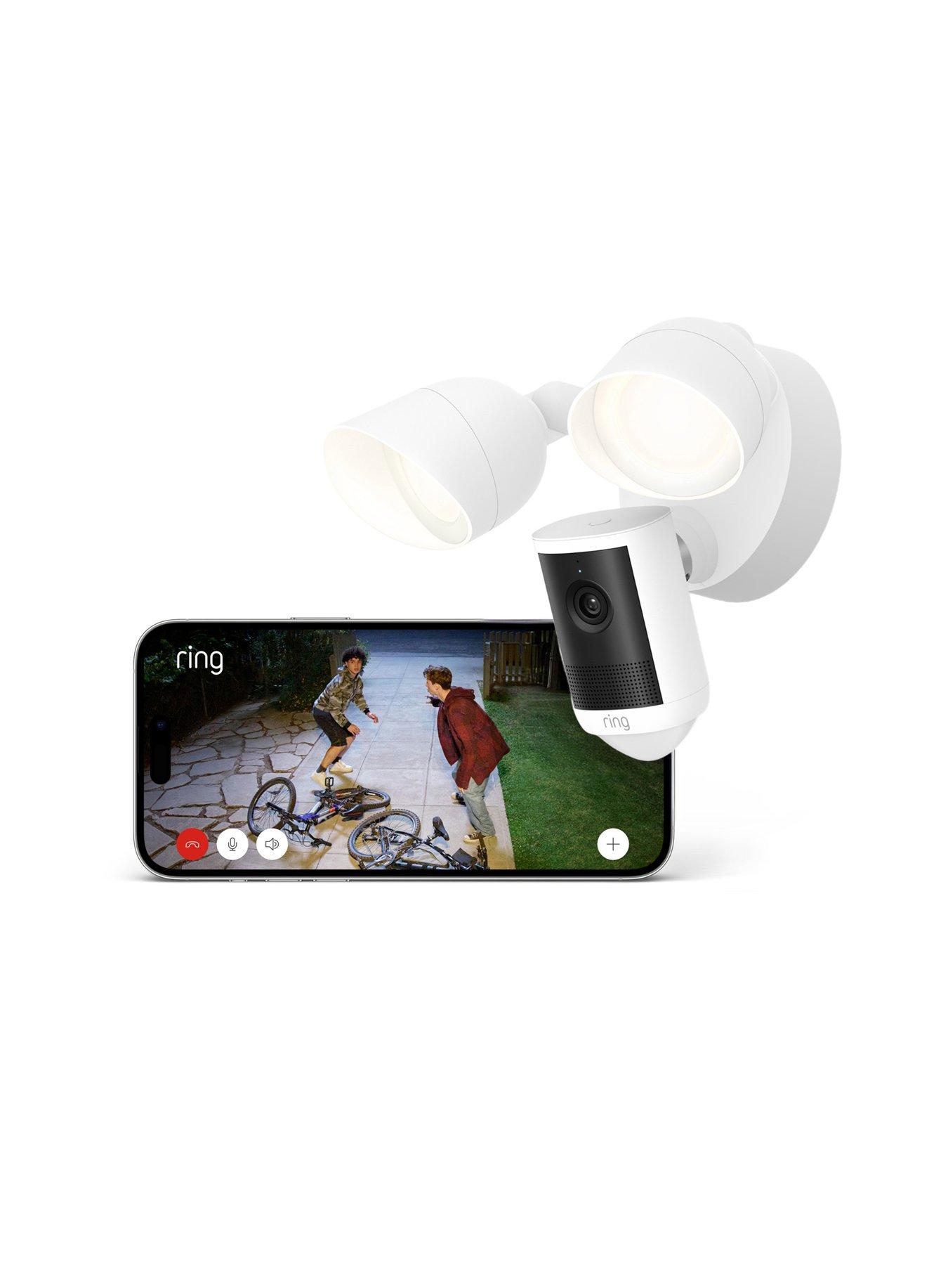Image 2 of 7 of RING Floodlight Cam (Newest Gen) - Wired- Retinal 2K Security Camera- White