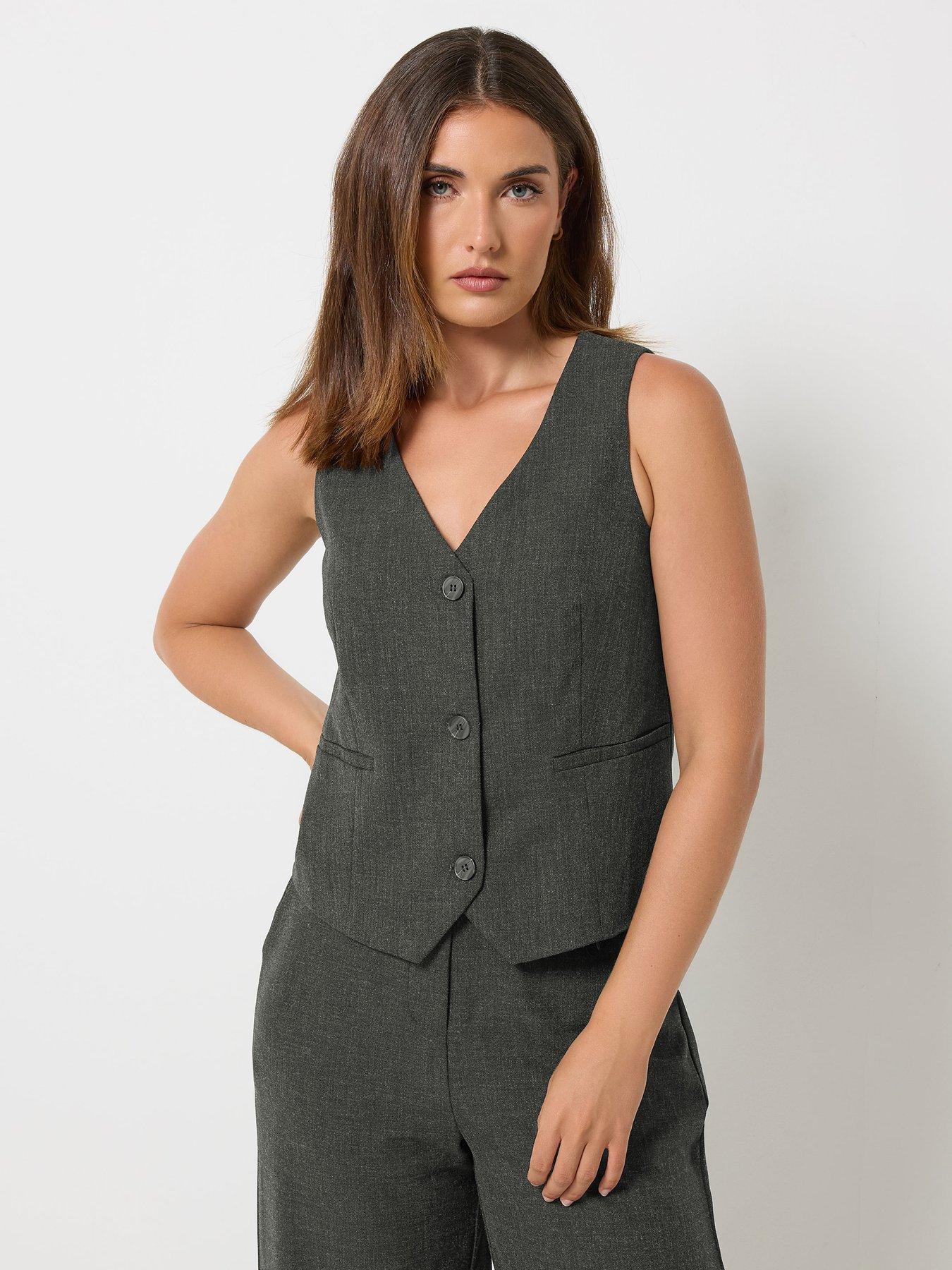 Long Tall Sally Brushed Waistcoat - Grey