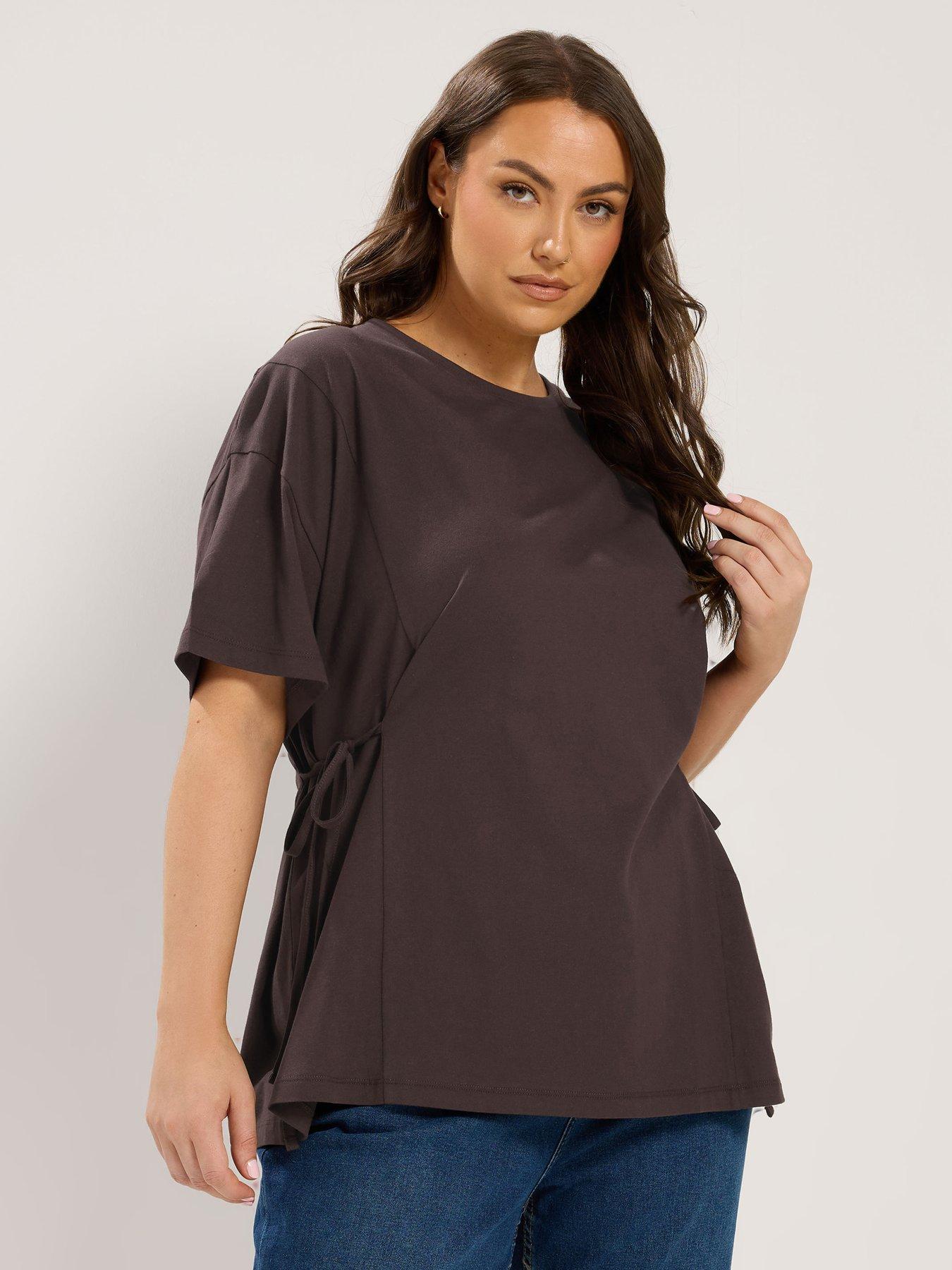 Yours Curve Tie Side Throw On T-shirt