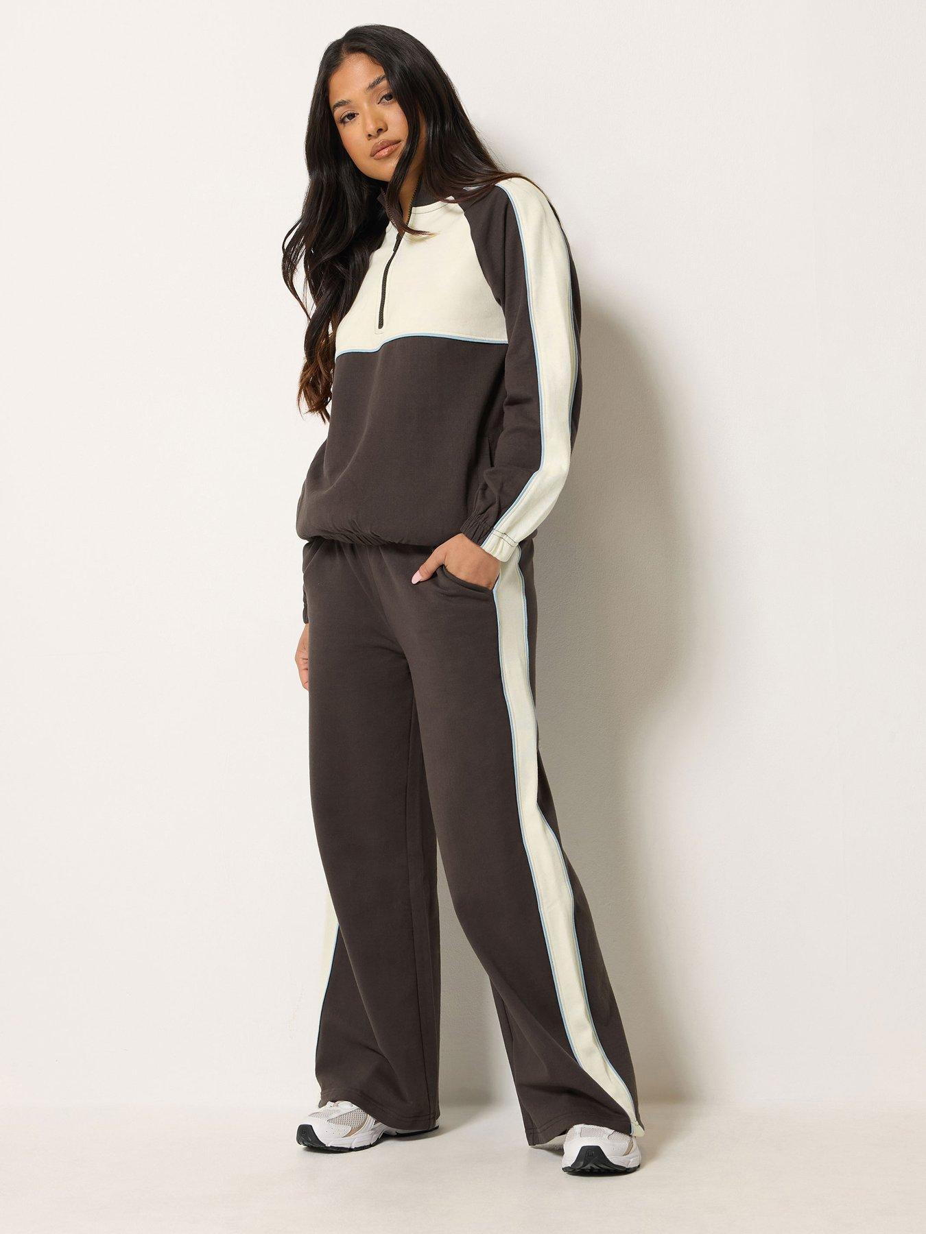 Image 3 of 4 of PixieGirl Petite Colourblock Jogger - Brown