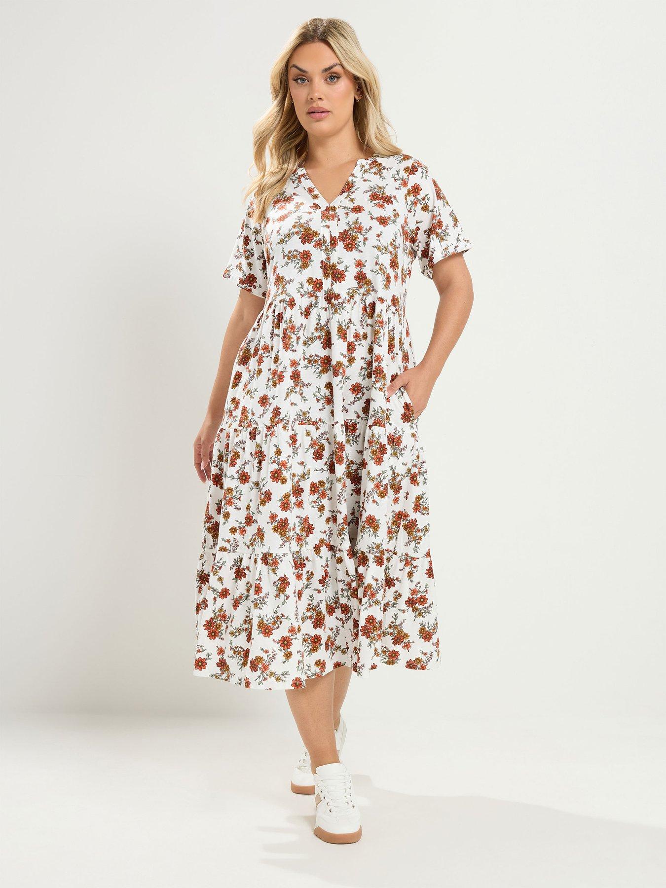 Yours Curve Cotton Tierred Dress