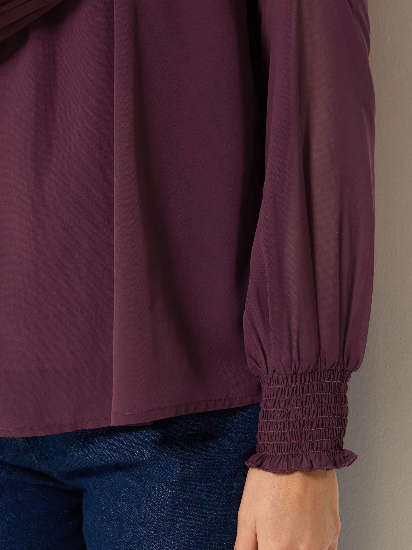 Image 4 of 4 of Long Tall Sally High Neck Georgette Top - Red