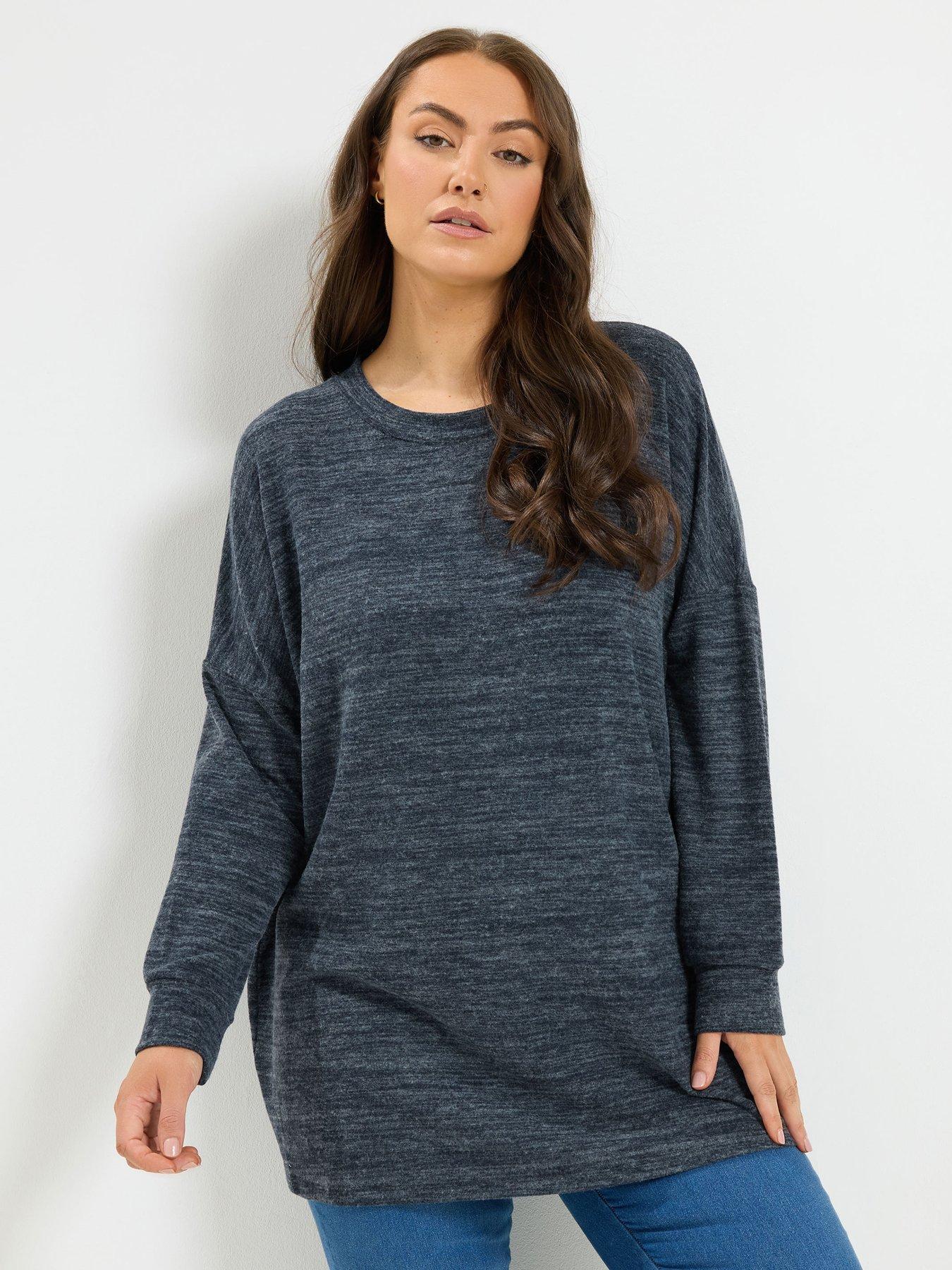Yours Curve Soft Touch Jumper - Blue