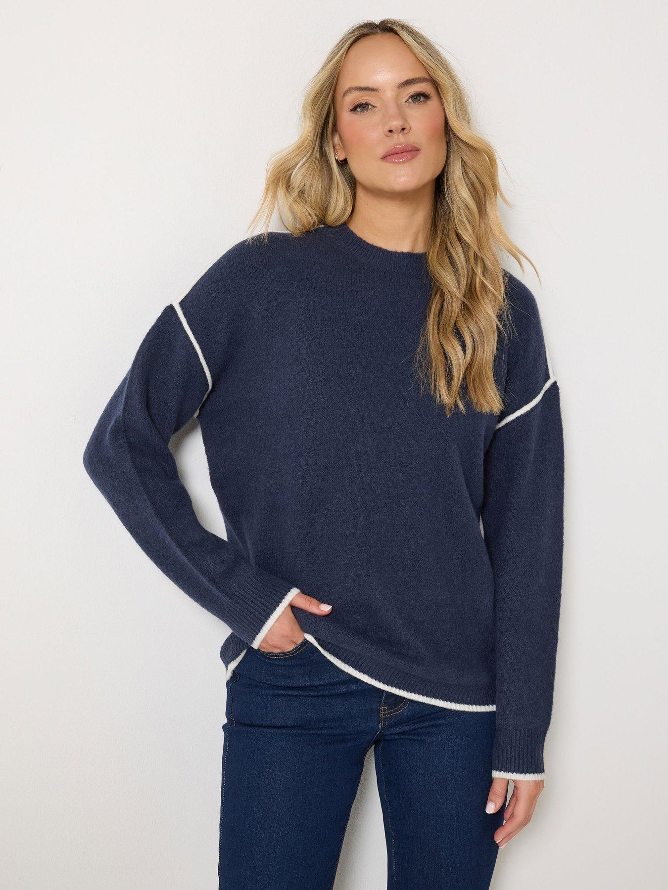 Image 1 of 4 of Long Tall Sally Tipped Detail Jumper - Blue