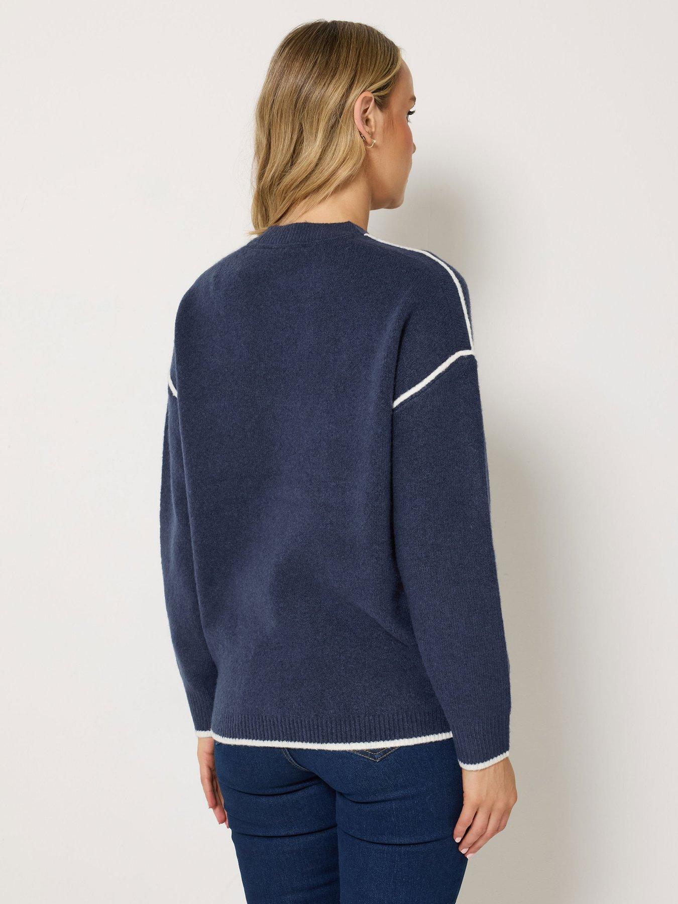 Image 2 of 4 of Long Tall Sally Tipped Detail Jumper - Blue