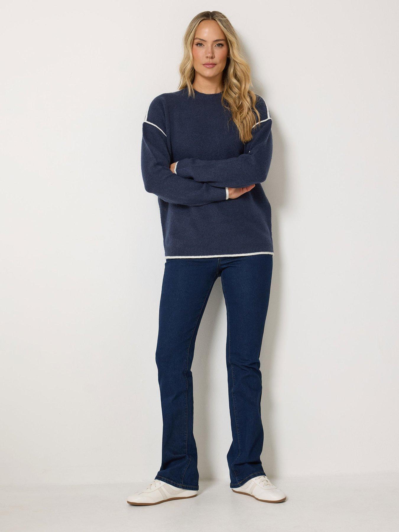 Image 3 of 4 of Long Tall Sally Tipped Detail Jumper - Blue